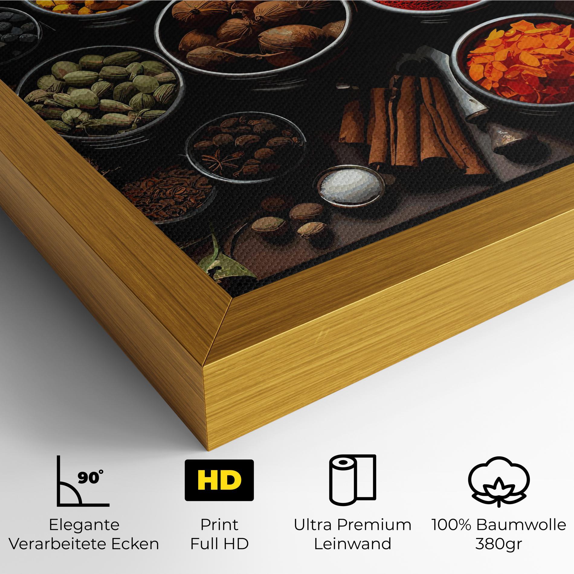 Leinwandbild Colorful Herbs Art mockup 4