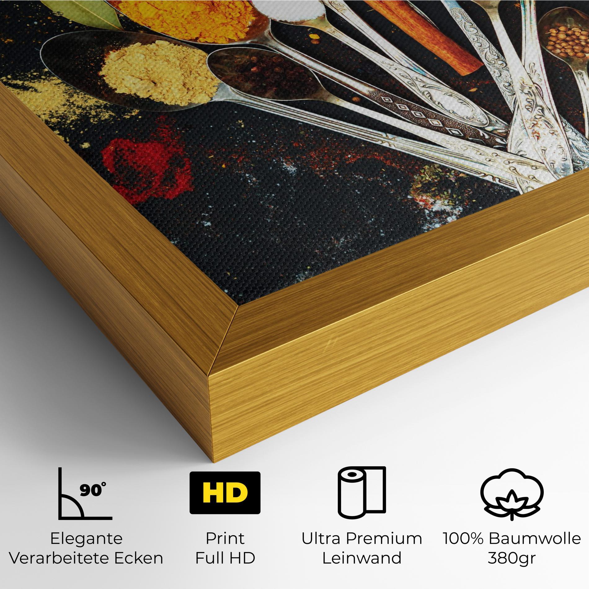 Leinwandbild Cooking Spices Spoons mockup 4