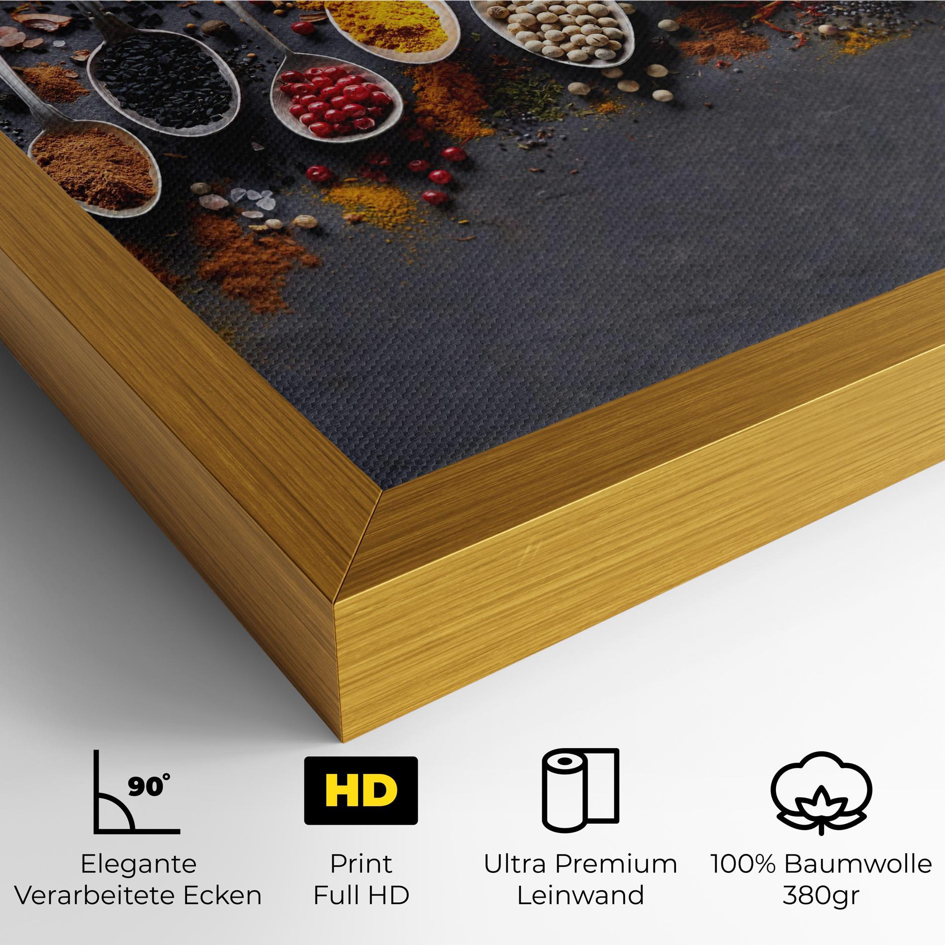 Leinwandbild Spices Black Board mockup 4