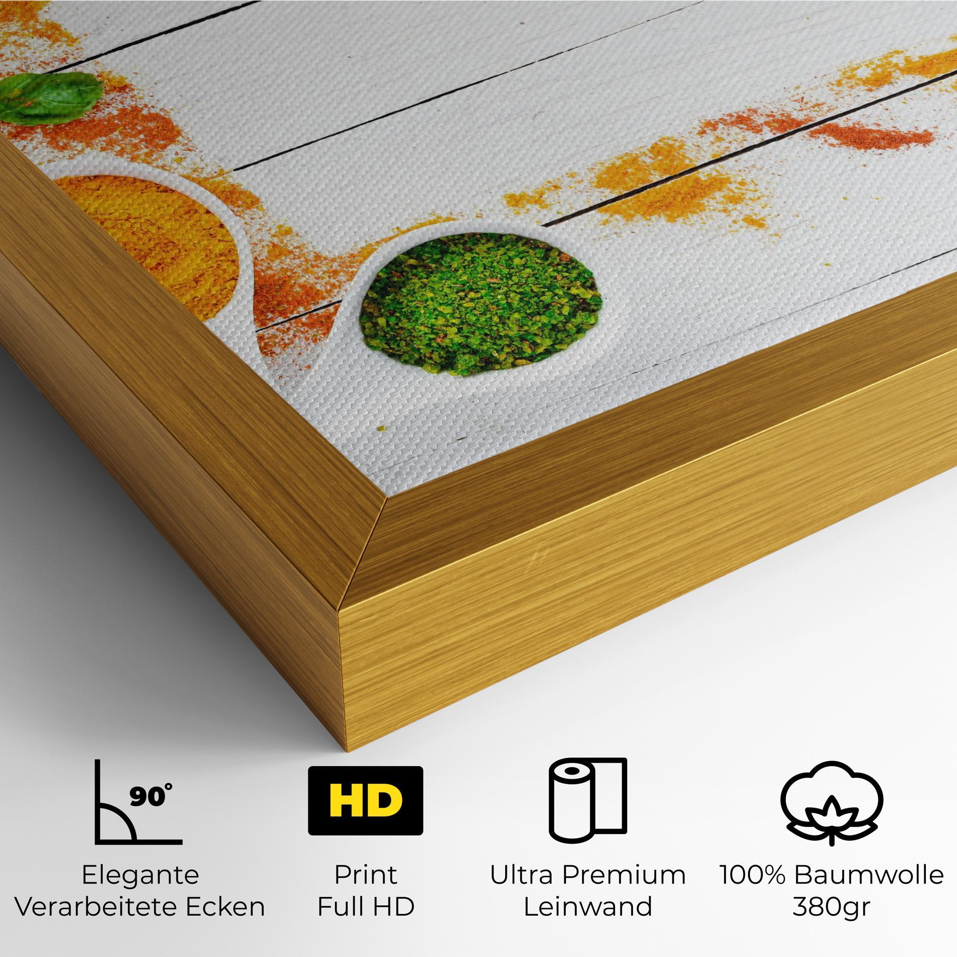 Leinwandbild Spices Top View mockup 4
