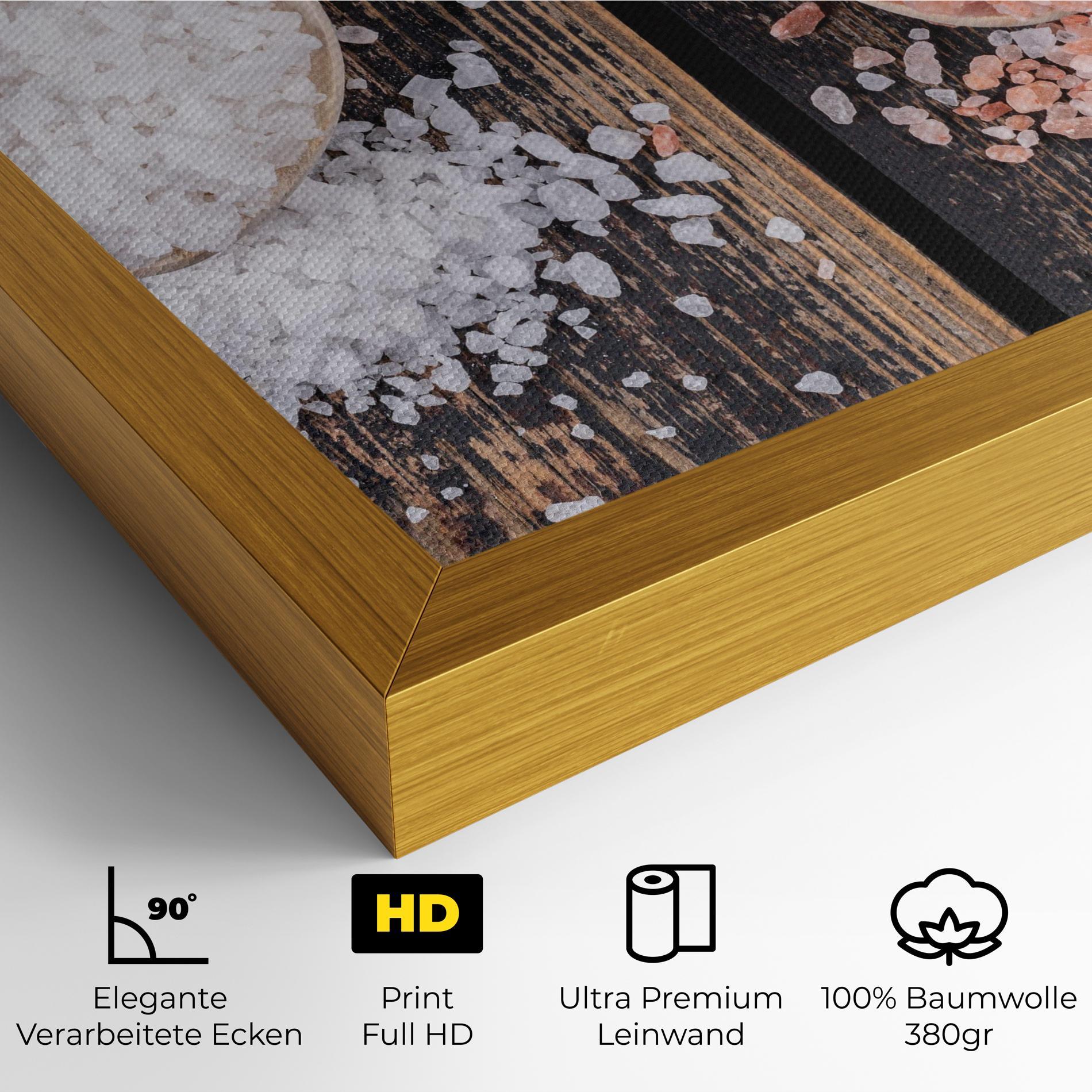 Leinwandbild Wooden Spoons Sea Salt mockup 4