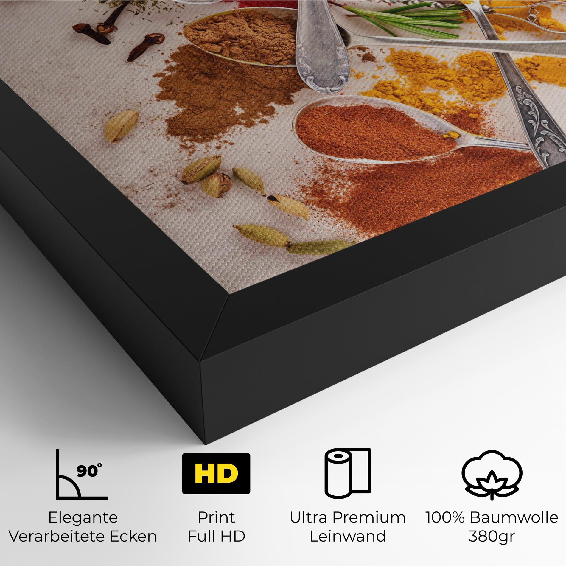 Leinwandbild Colorful Spices Cooking mockup 4