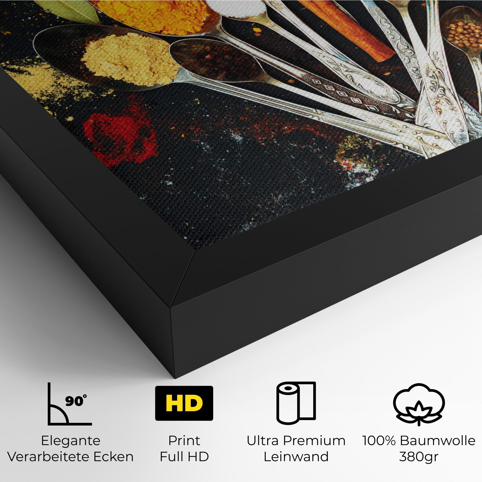 Leinwandbild Cooking Spices Spoons mockup 4