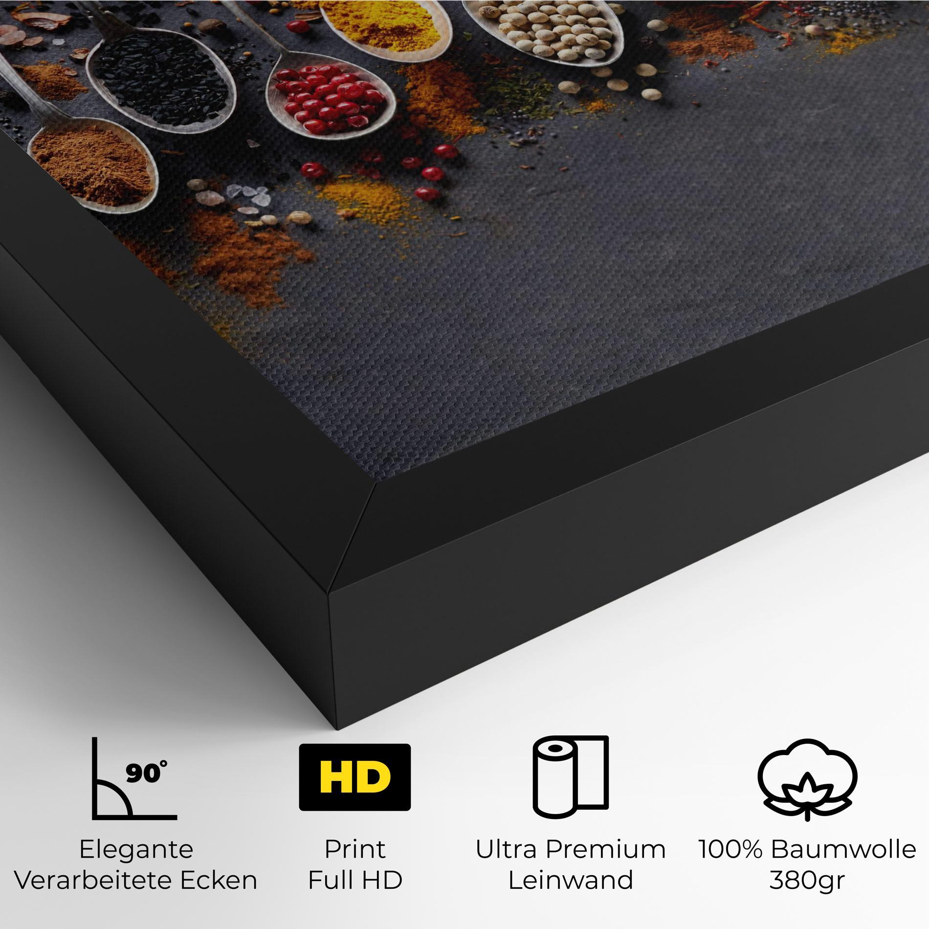 Leinwandbild Spices Black Board mockup 4