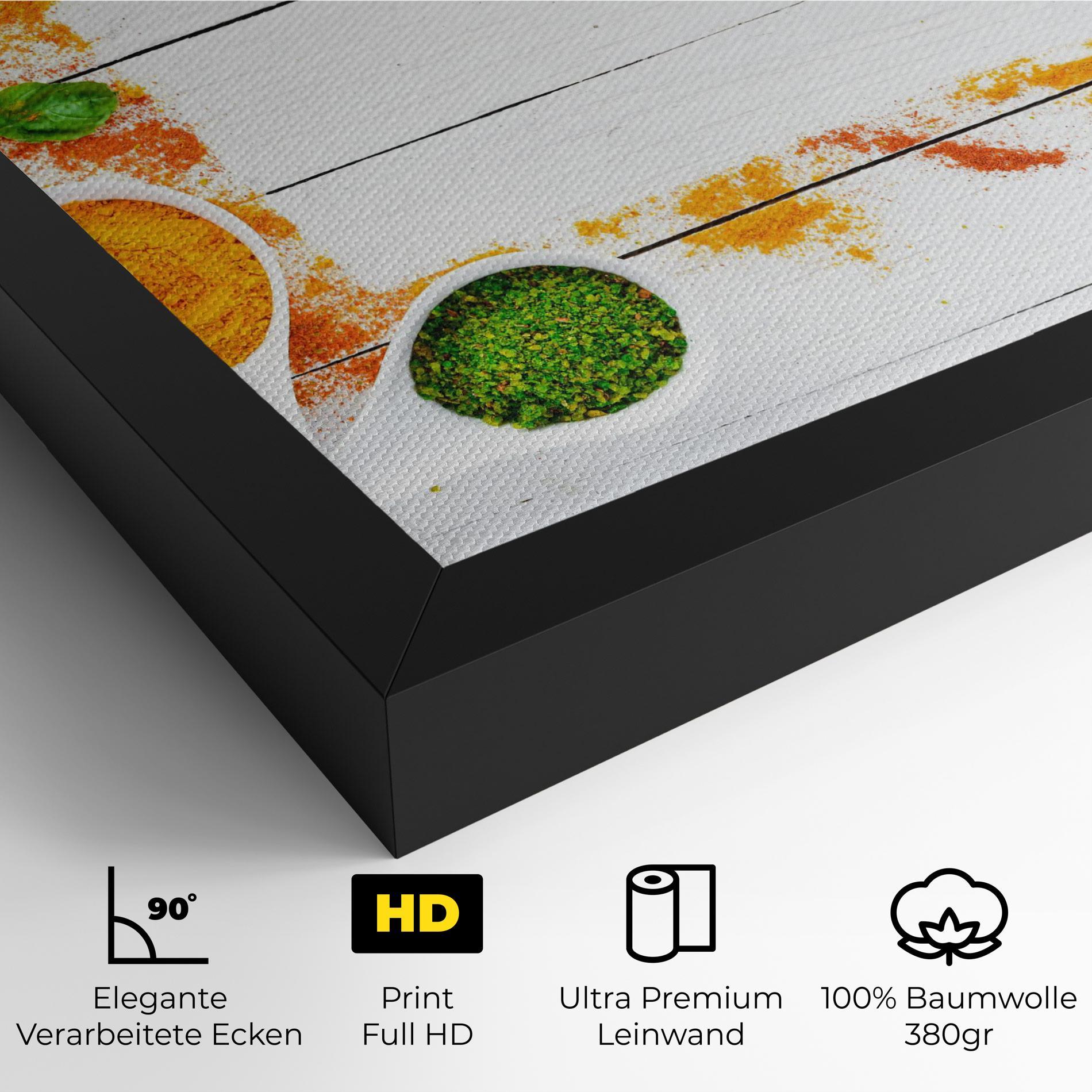 Leinwandbild Spices Top View mockup 4