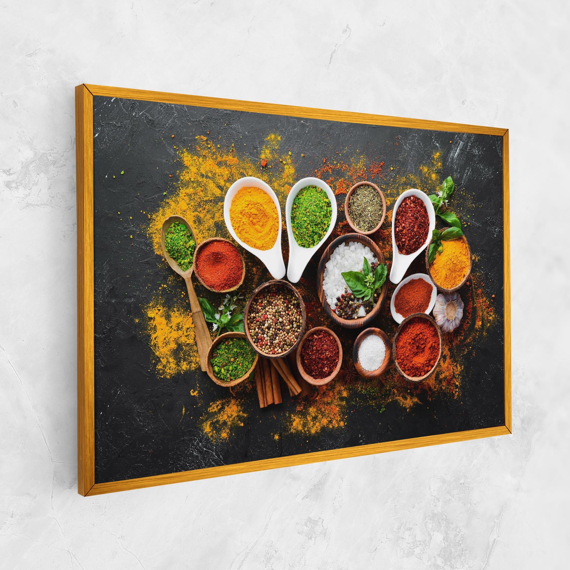 Leinwandbild Colorful Herbs Spices mockup 1