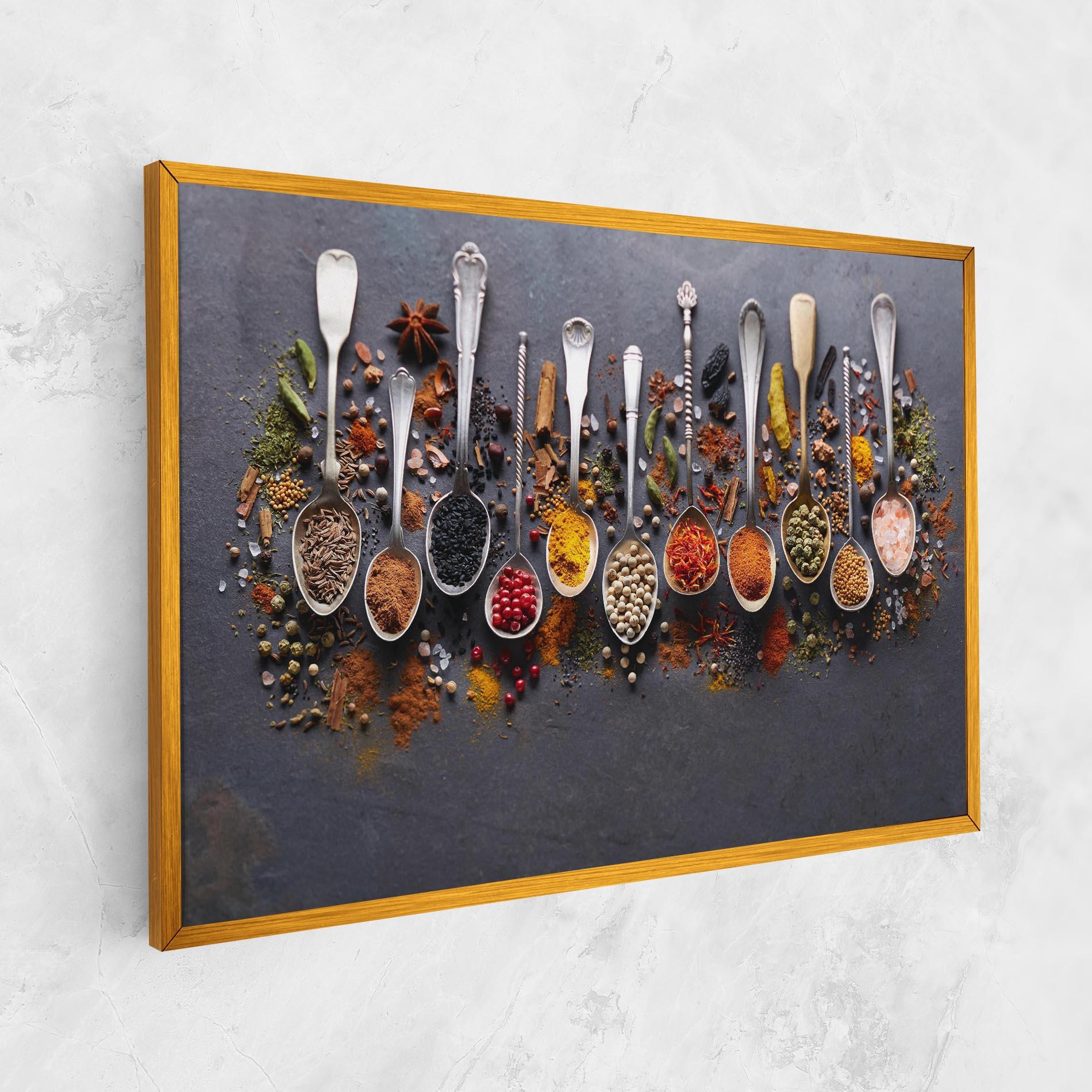 Leinwandbild Spices Black Board mockup 1