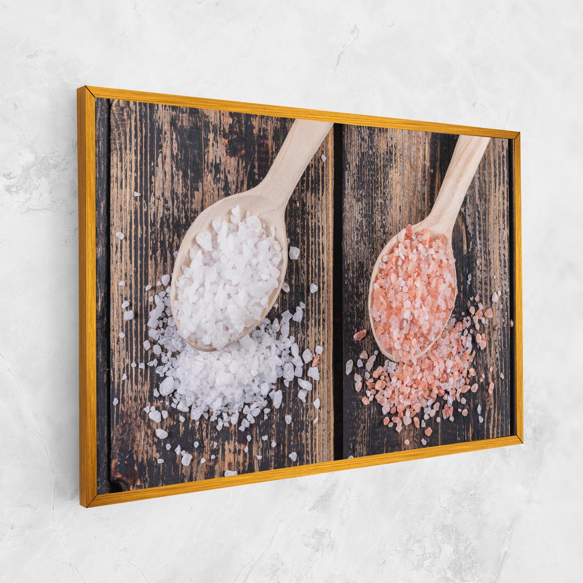 Leinwandbild Wooden Spoons Sea Salt mockup 1
