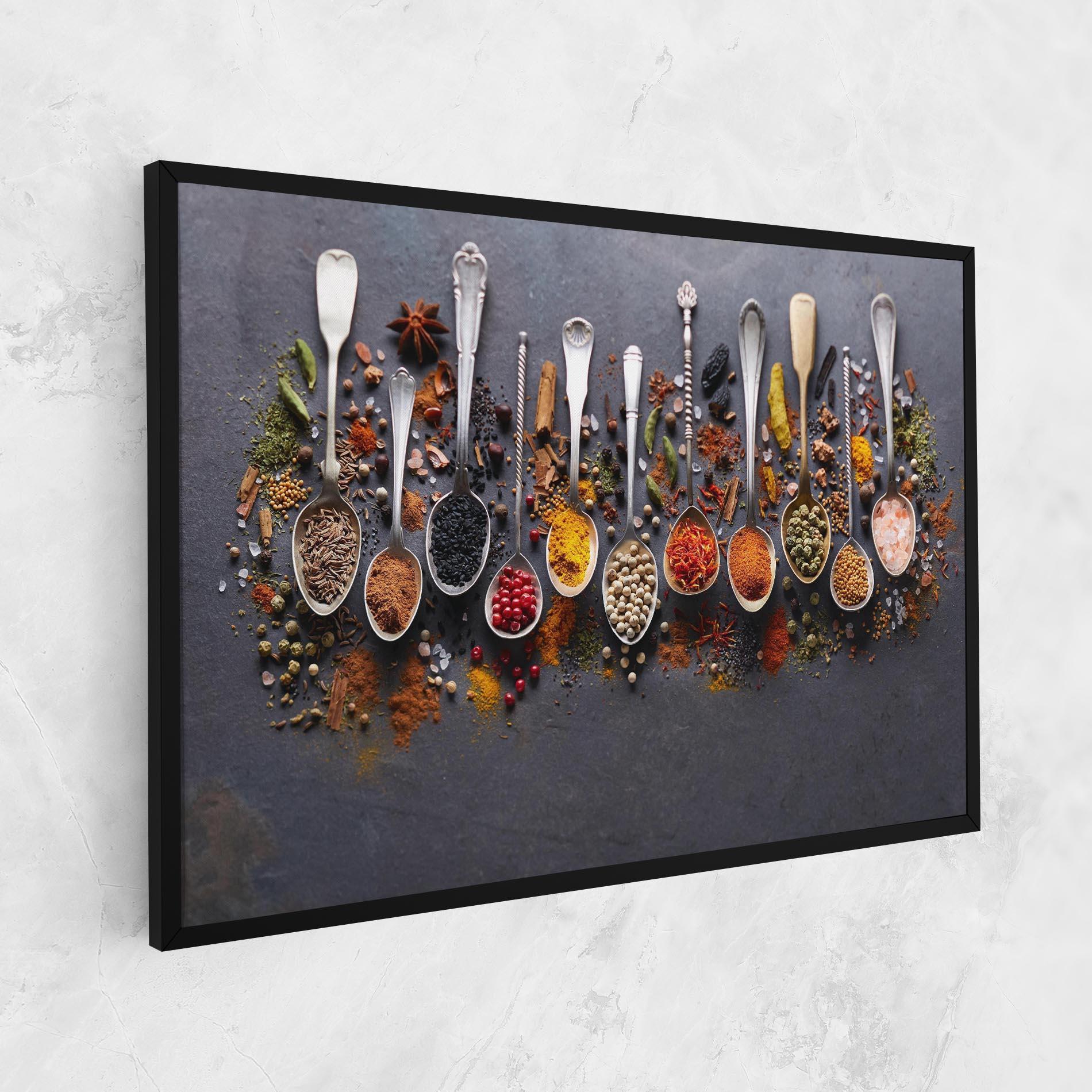 Leinwandbild Spices Black Board mockup 1