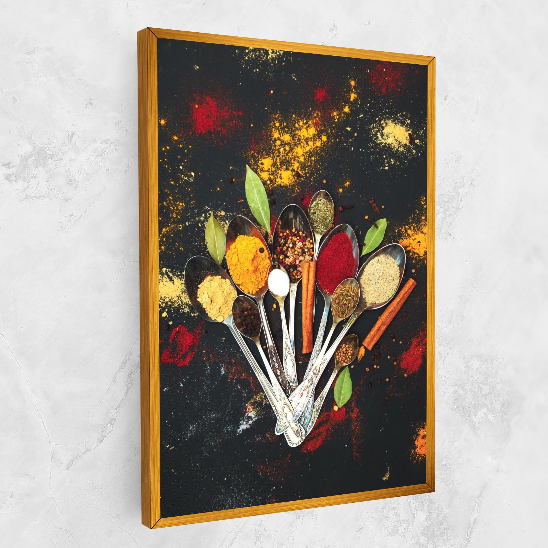 Leinwandbild Cooking Spices Spoons mockup 1