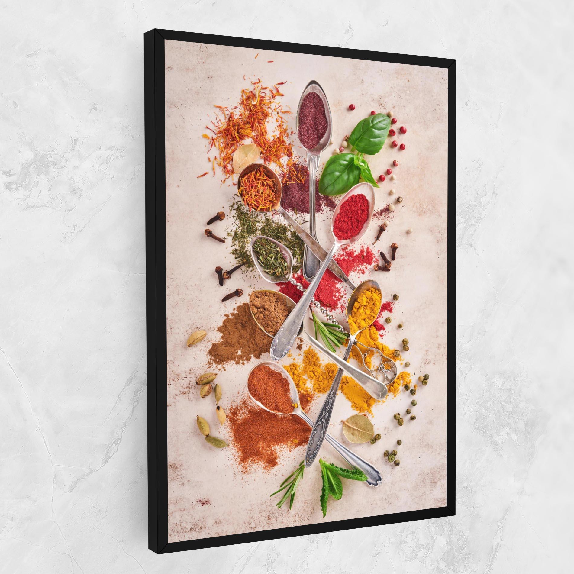 Leinwandbild Colorful Spices Cooking mockup 1