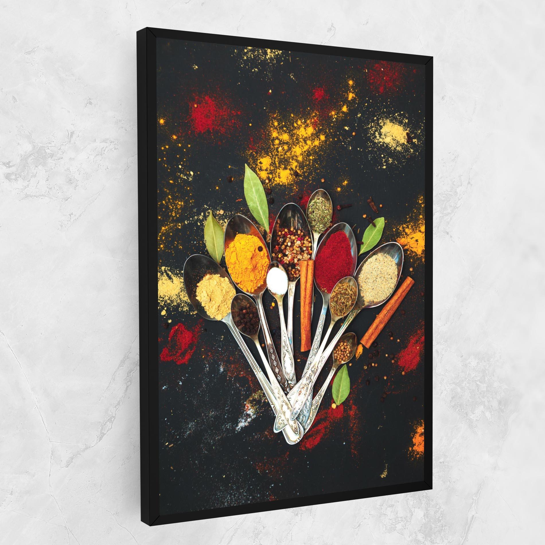 Leinwandbild Cooking Spices Spoons mockup 1