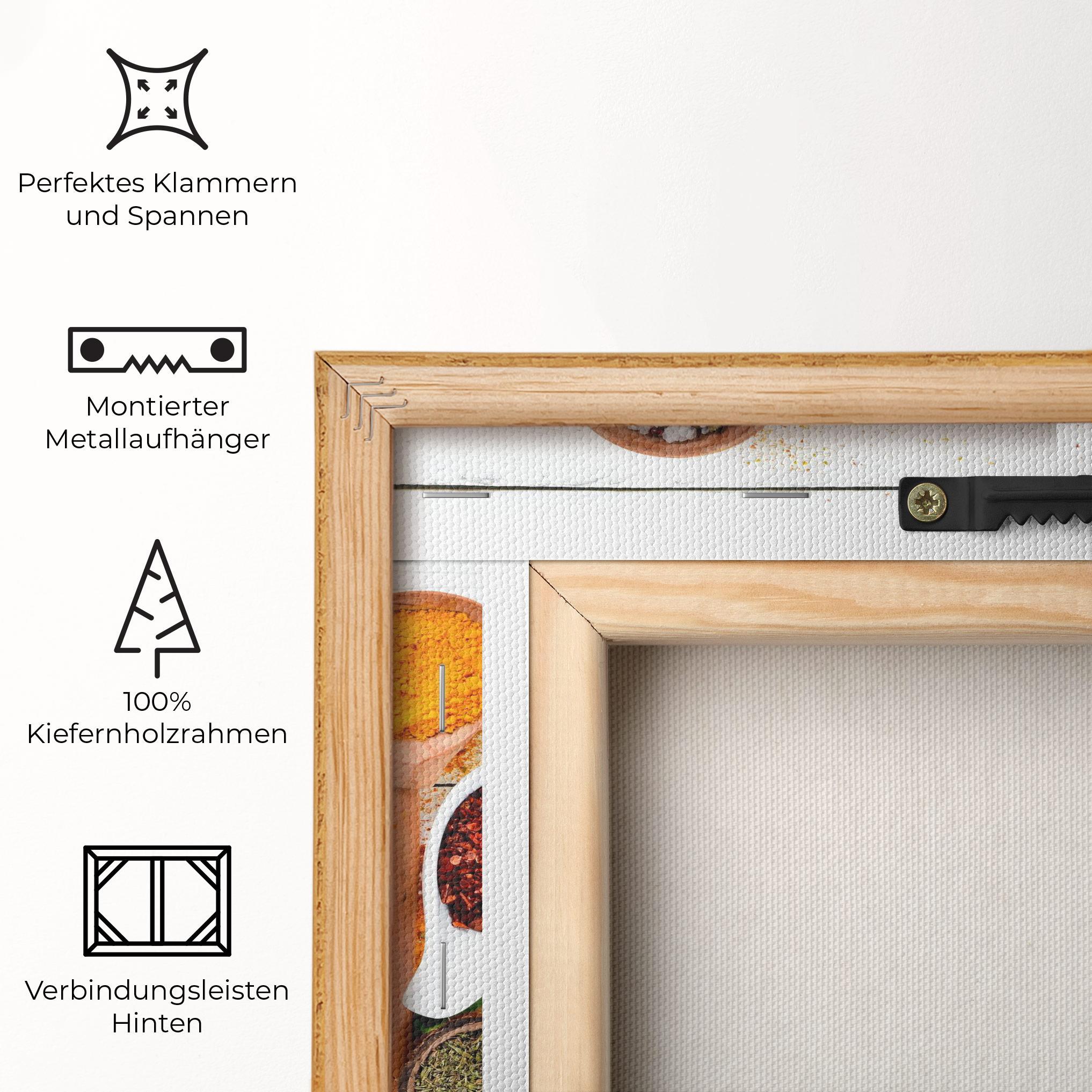 Leinwandbild Spices Top View mockup 5