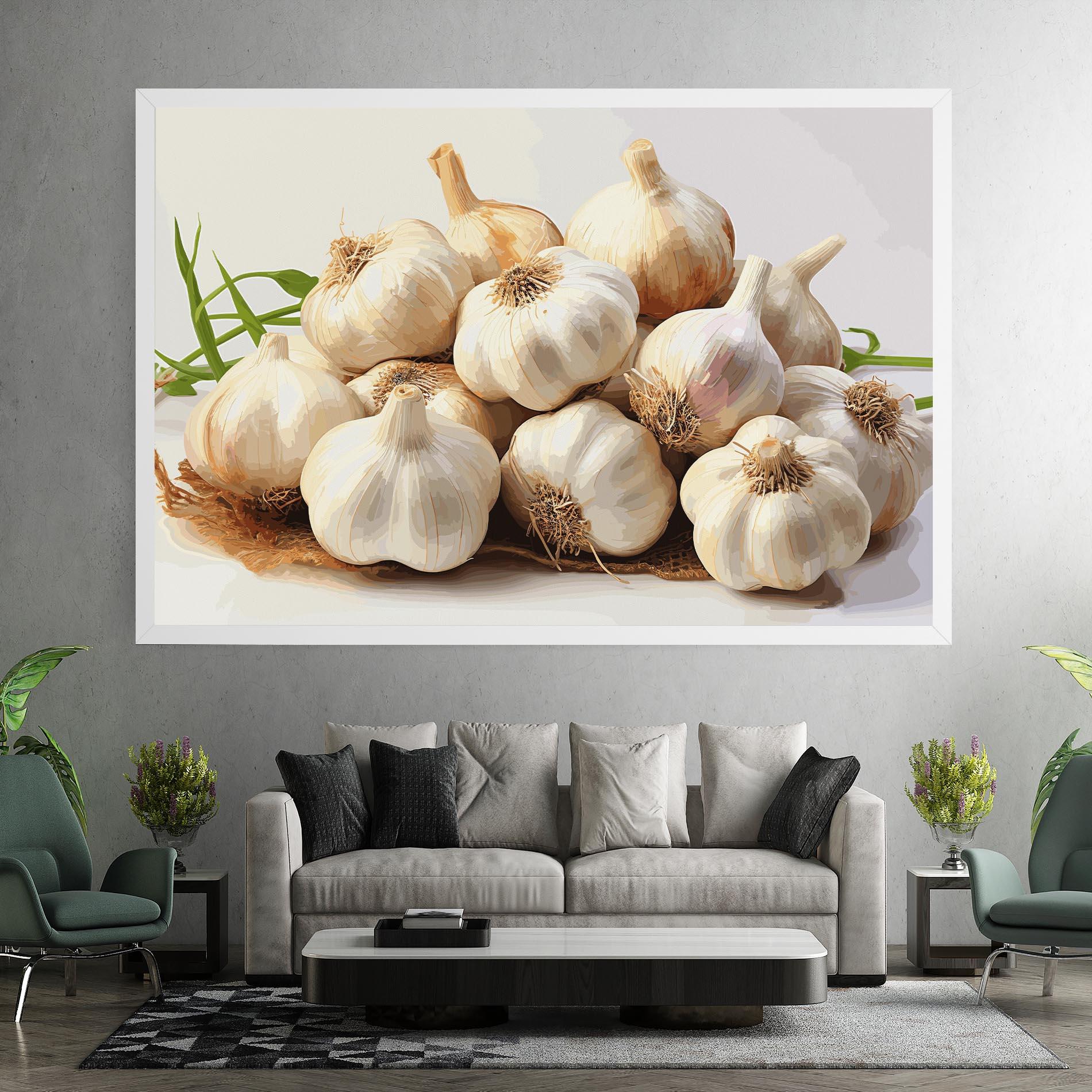 Leinwandbild Garlic Art mockup 7