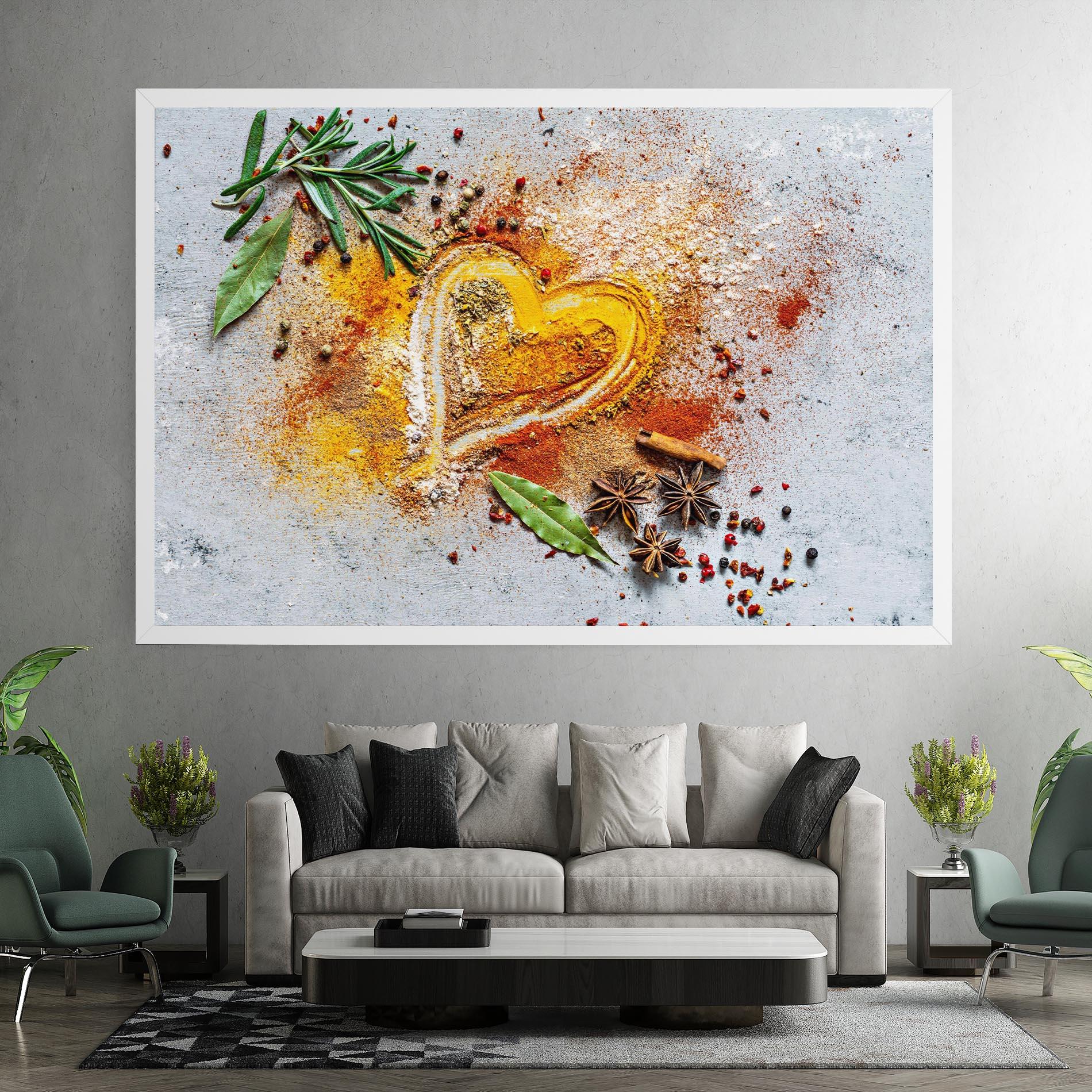 Leinwandbild Heart Spice Powders mockup 7