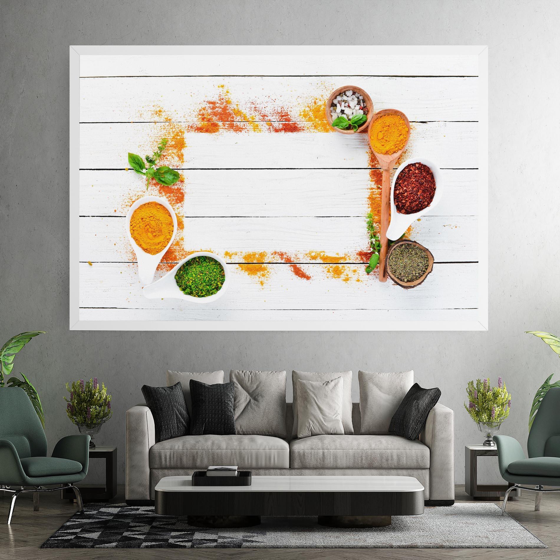 Leinwandbild Spices Top View mockup 7