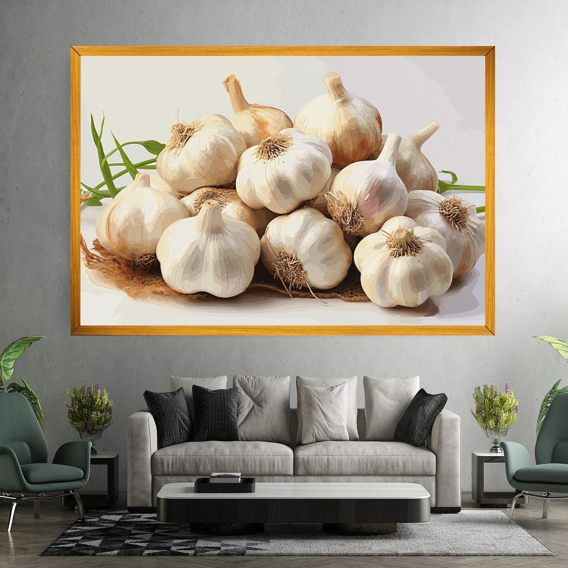 Leinwandbild Garlic Art mockup 7