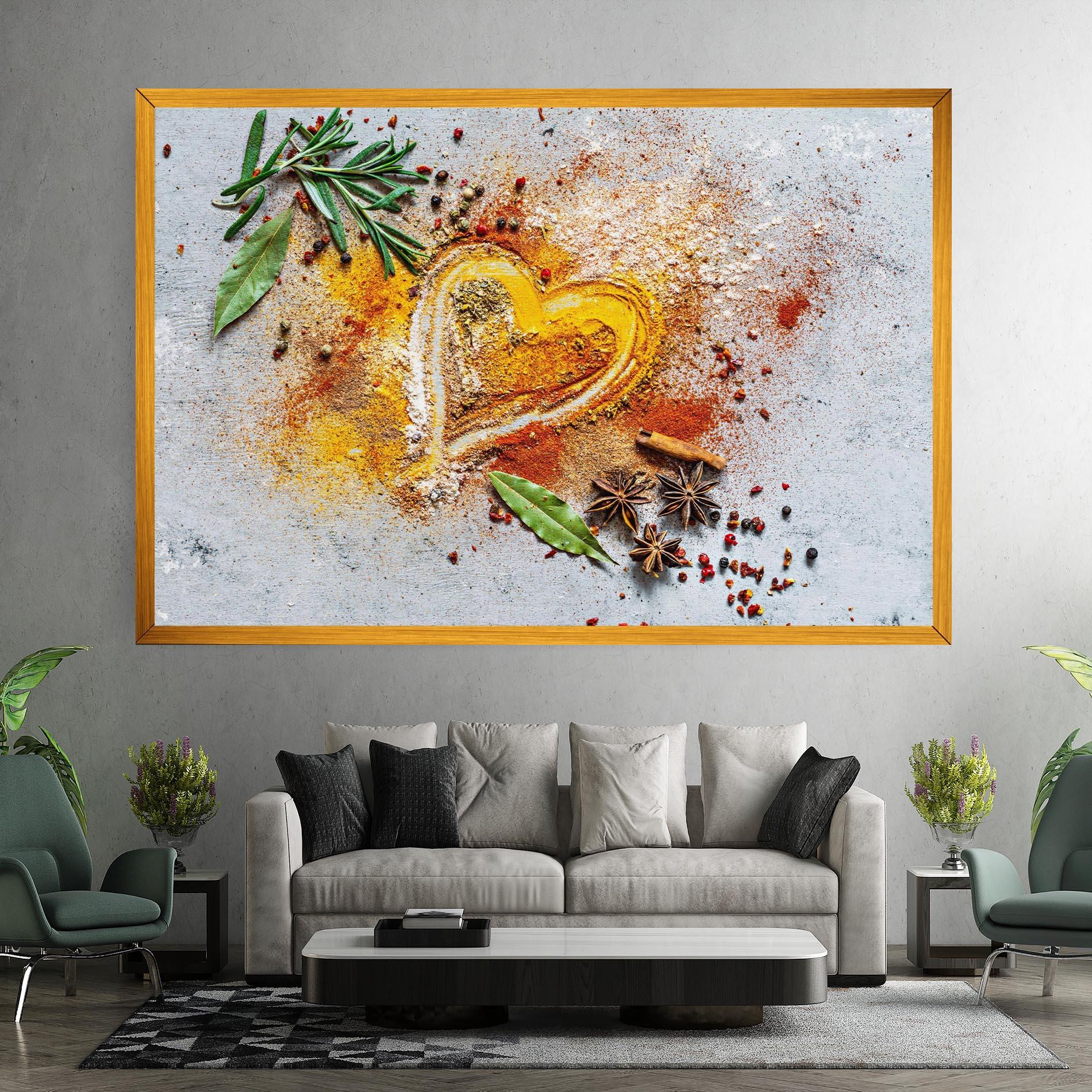 Leinwandbild Heart Spice Powders mockup 7