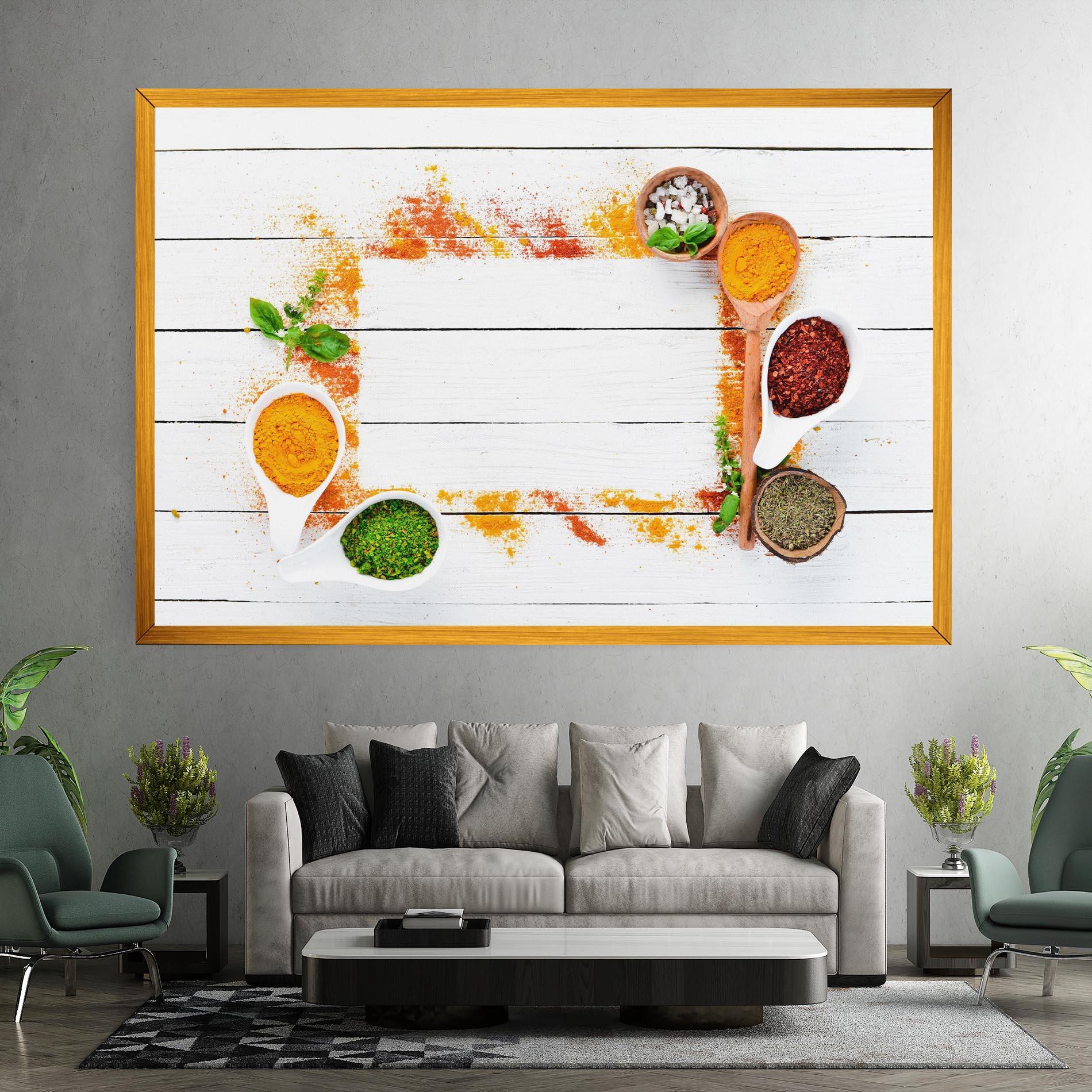 Leinwandbild Spices Top View mockup 7