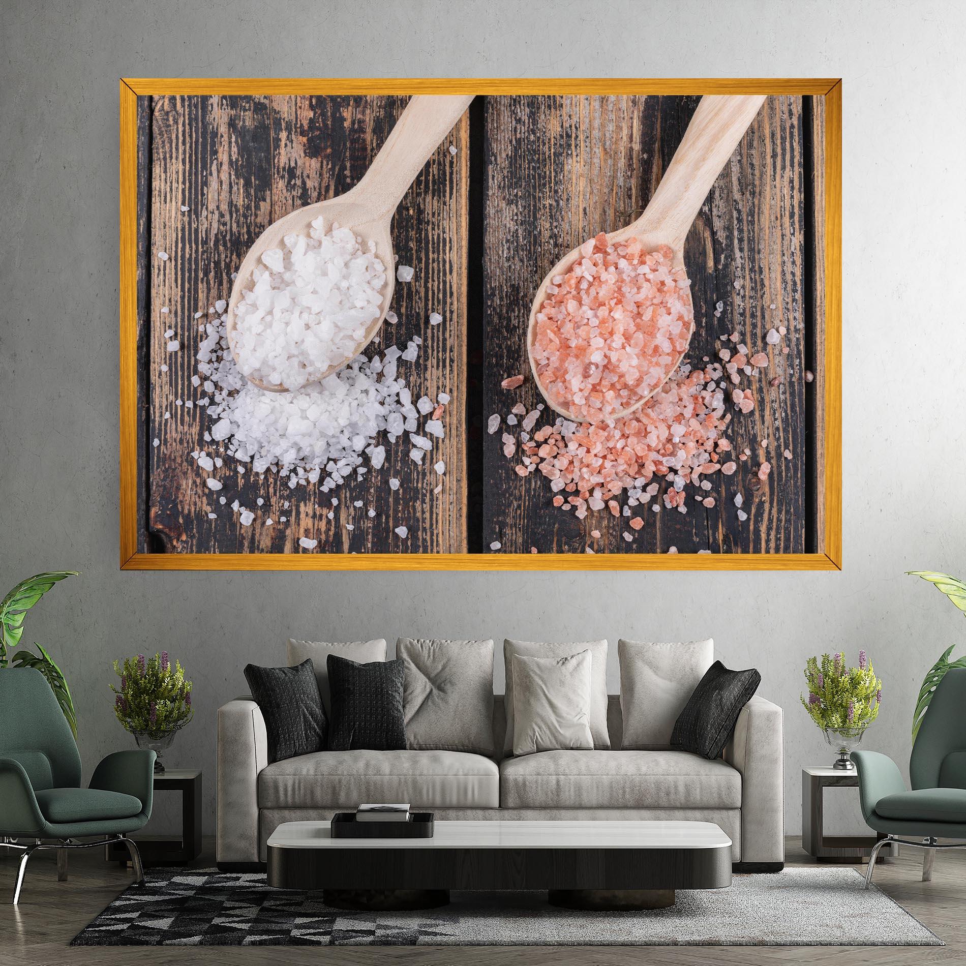 Leinwandbild Wooden Spoons Sea Salt mockup 7