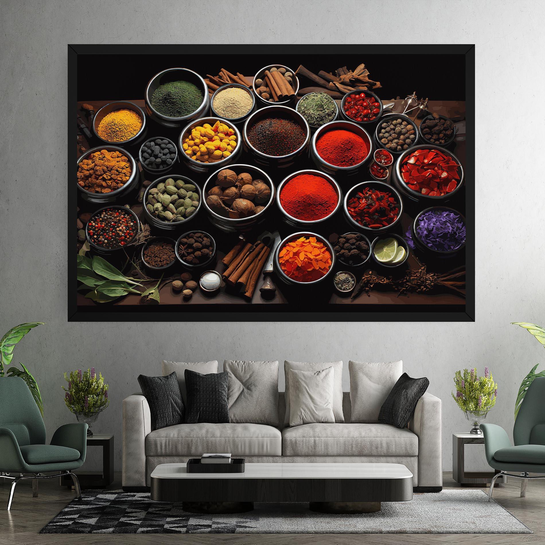 Leinwandbild Colorful Herbs Art mockup 7