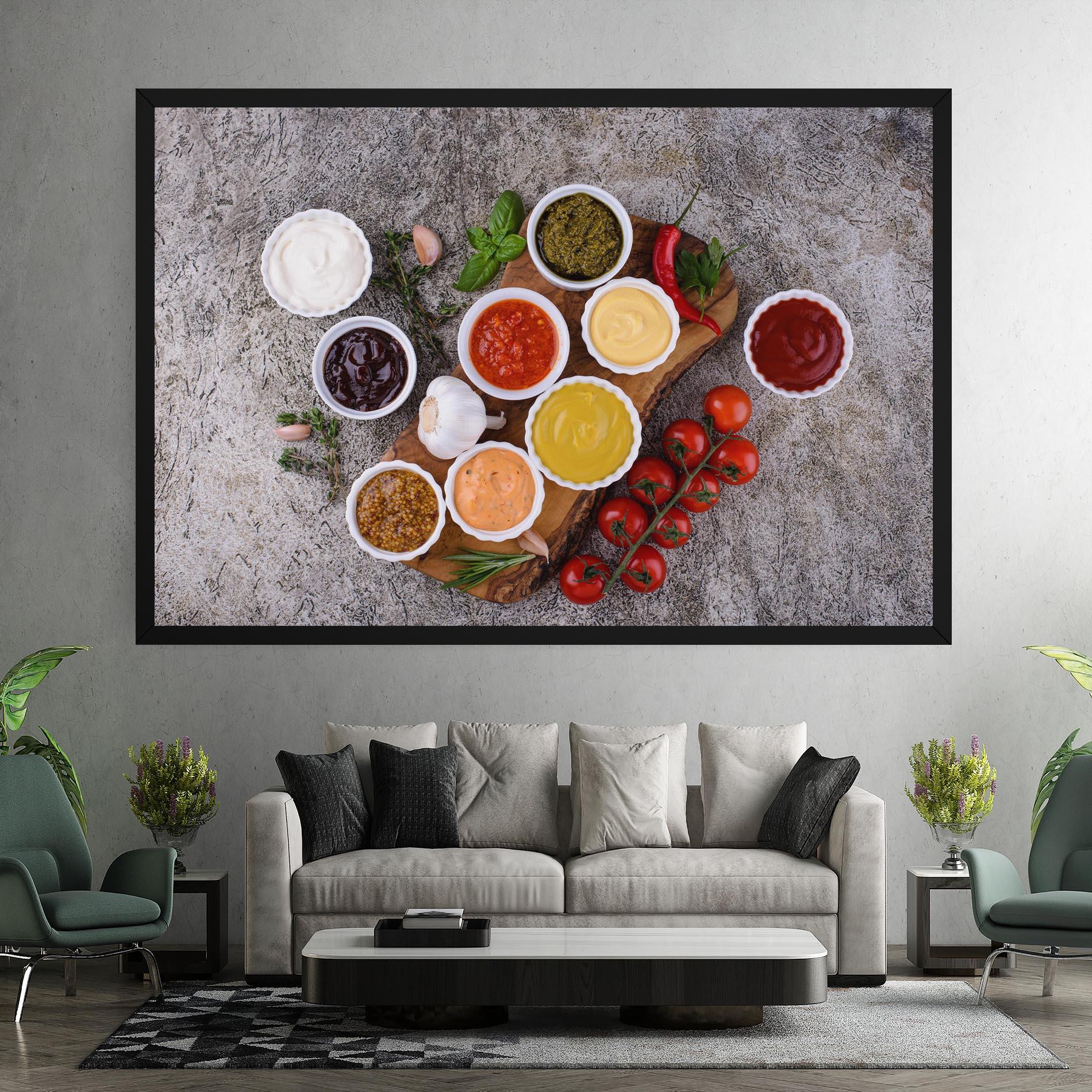 Leinwandbild Different Sauces mockup 7