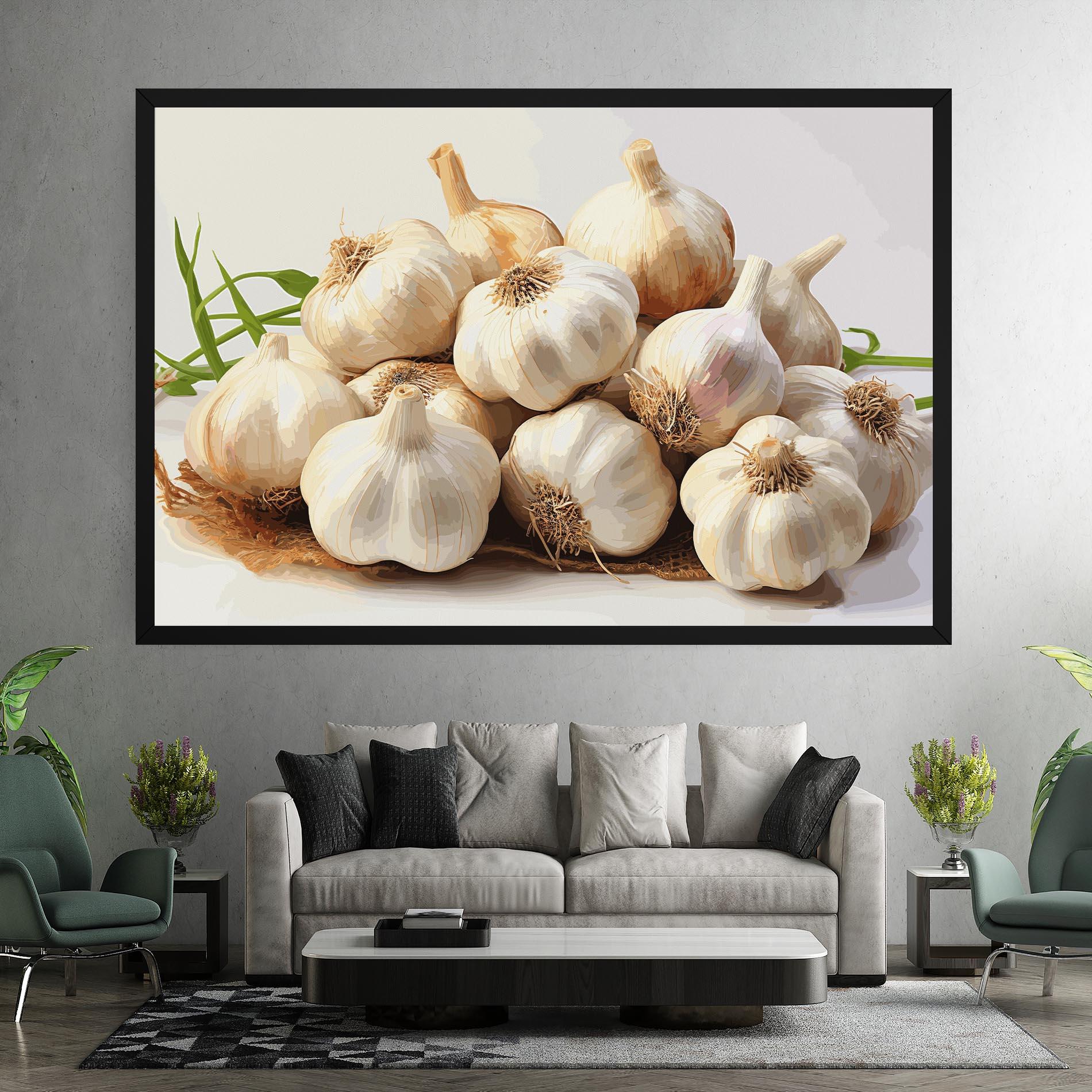 Leinwandbild Garlic Art mockup 7