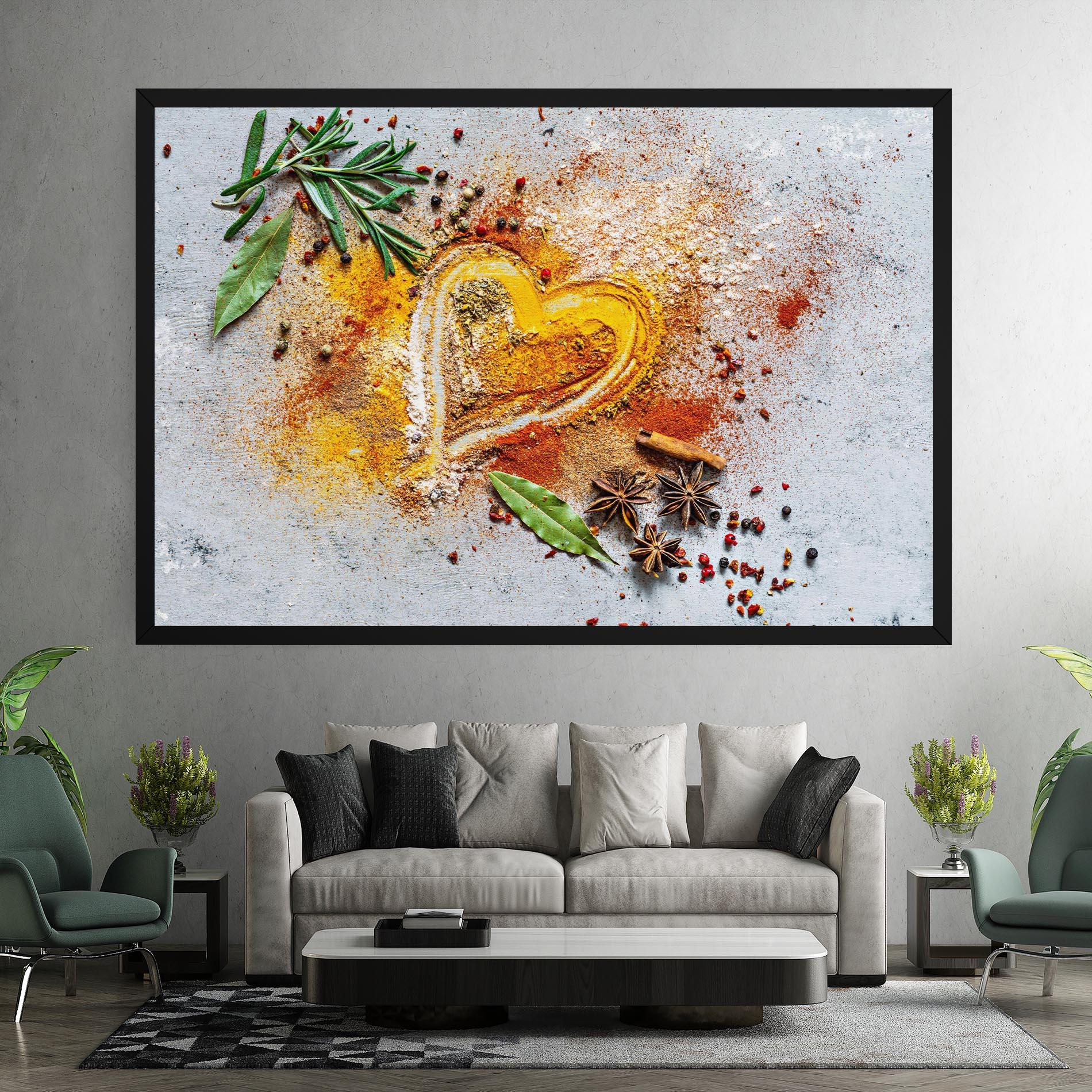 Leinwandbild Heart Spice Powders mockup 7