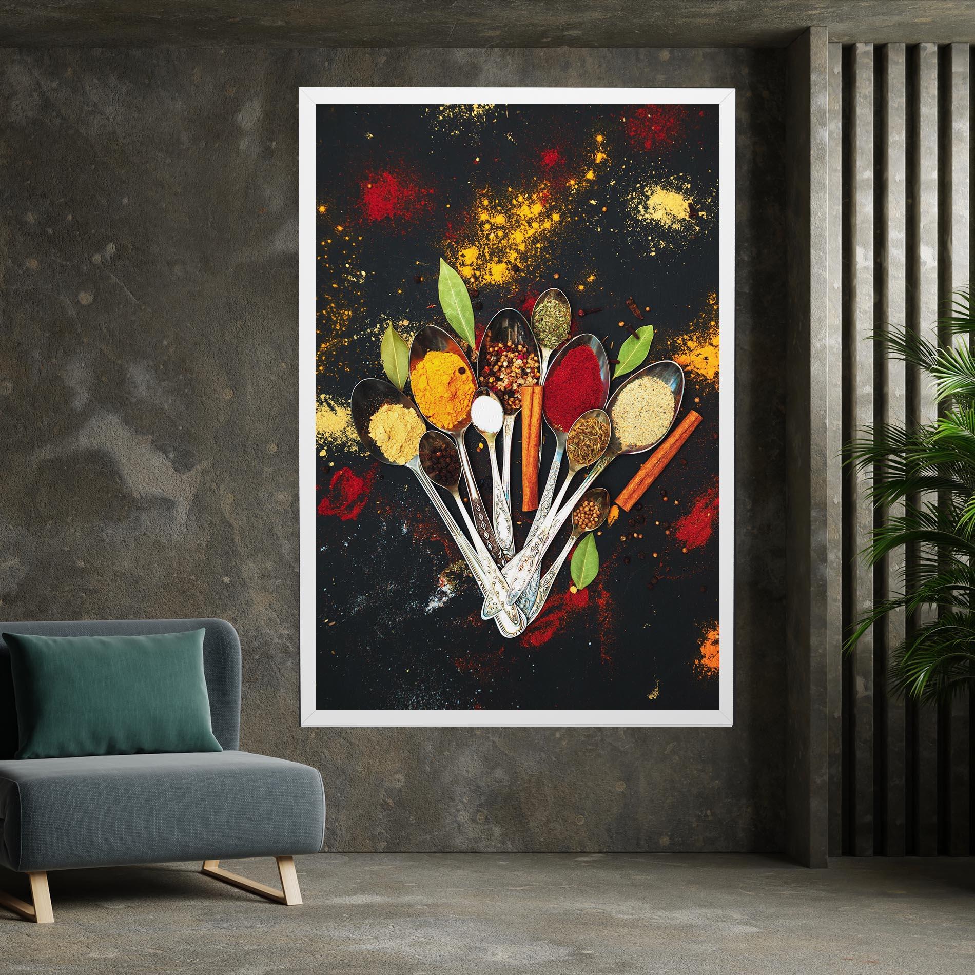 Leinwandbild Cooking Spices Spoons mockup 7