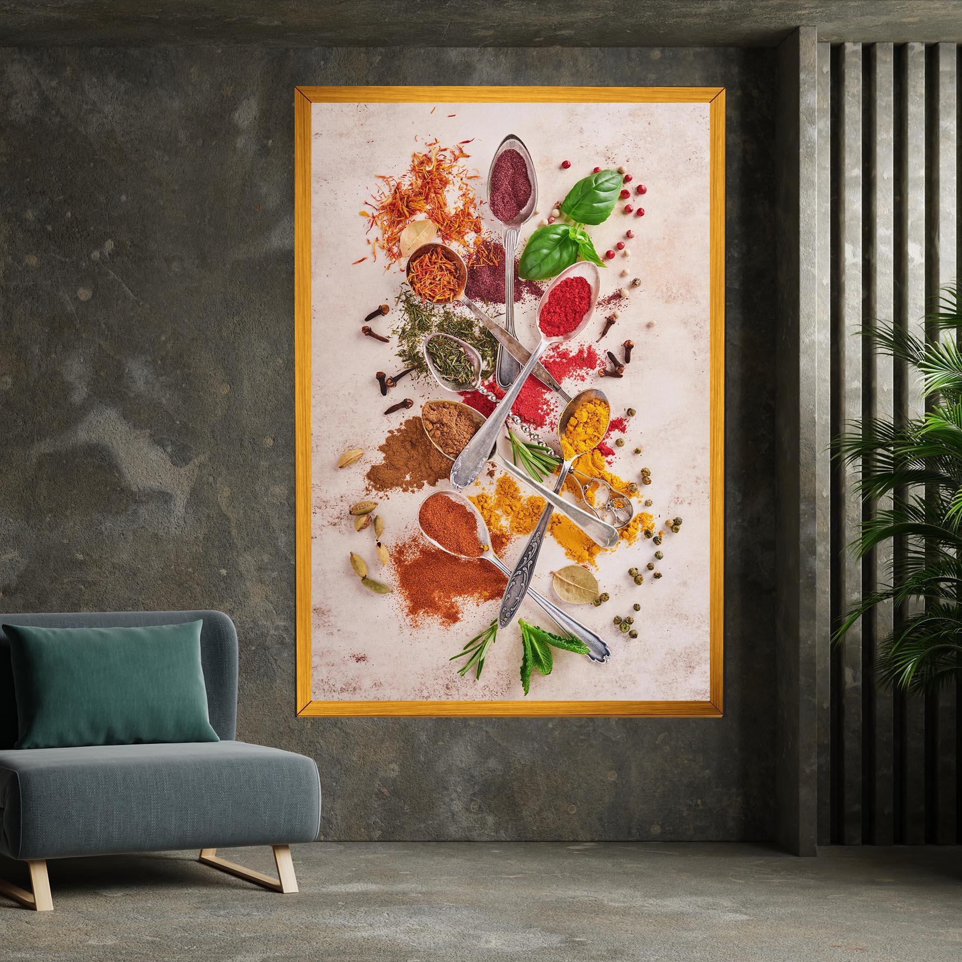 Leinwandbild Colorful Spices Cooking mockup 7