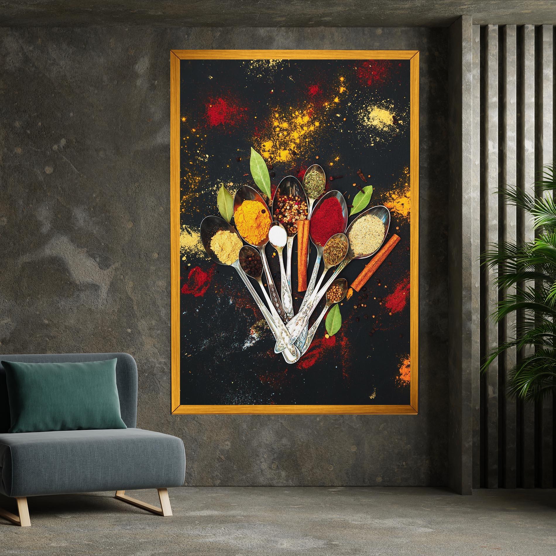 Leinwandbild Cooking Spices Spoons mockup 7
