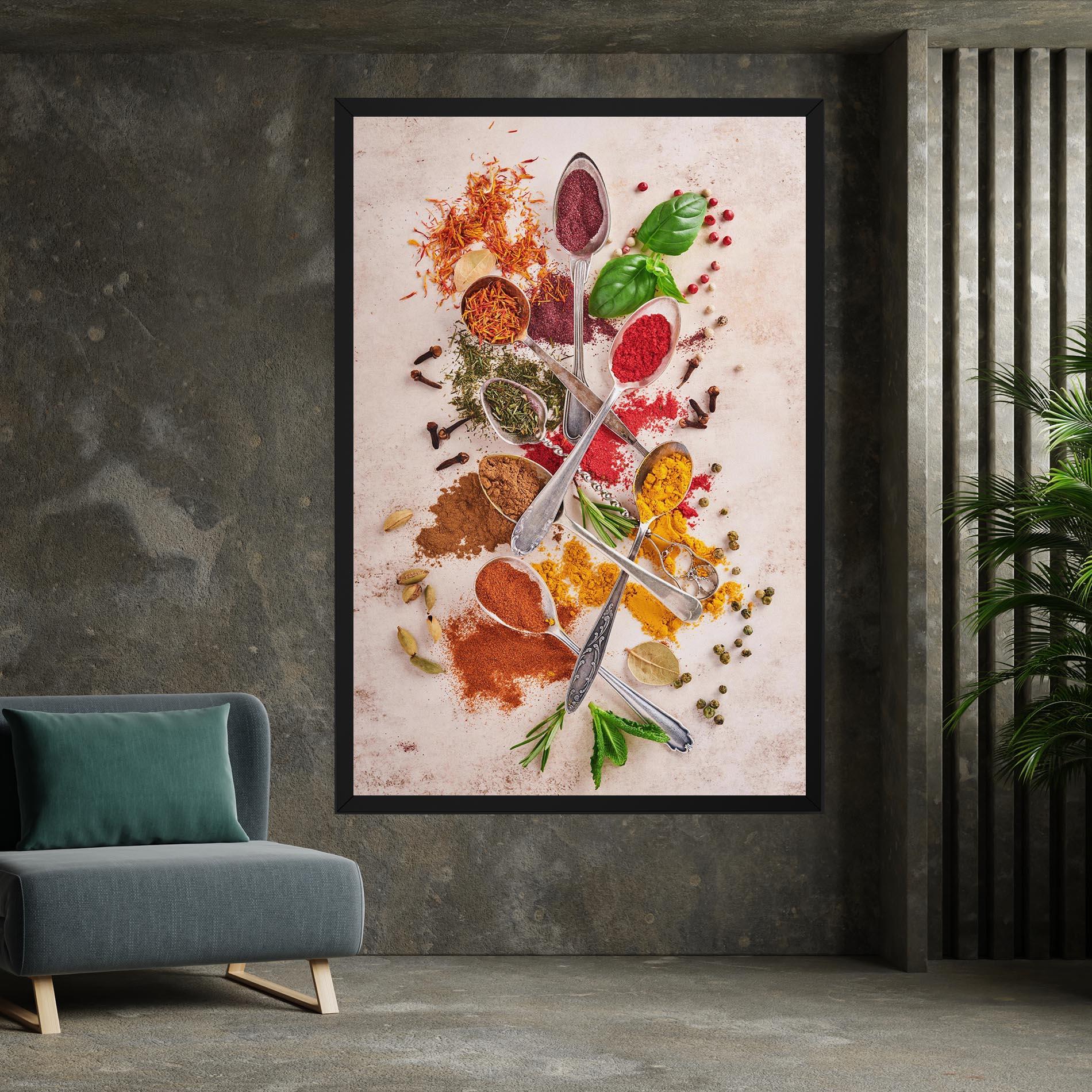 Leinwandbild Colorful Spices Cooking mockup 7