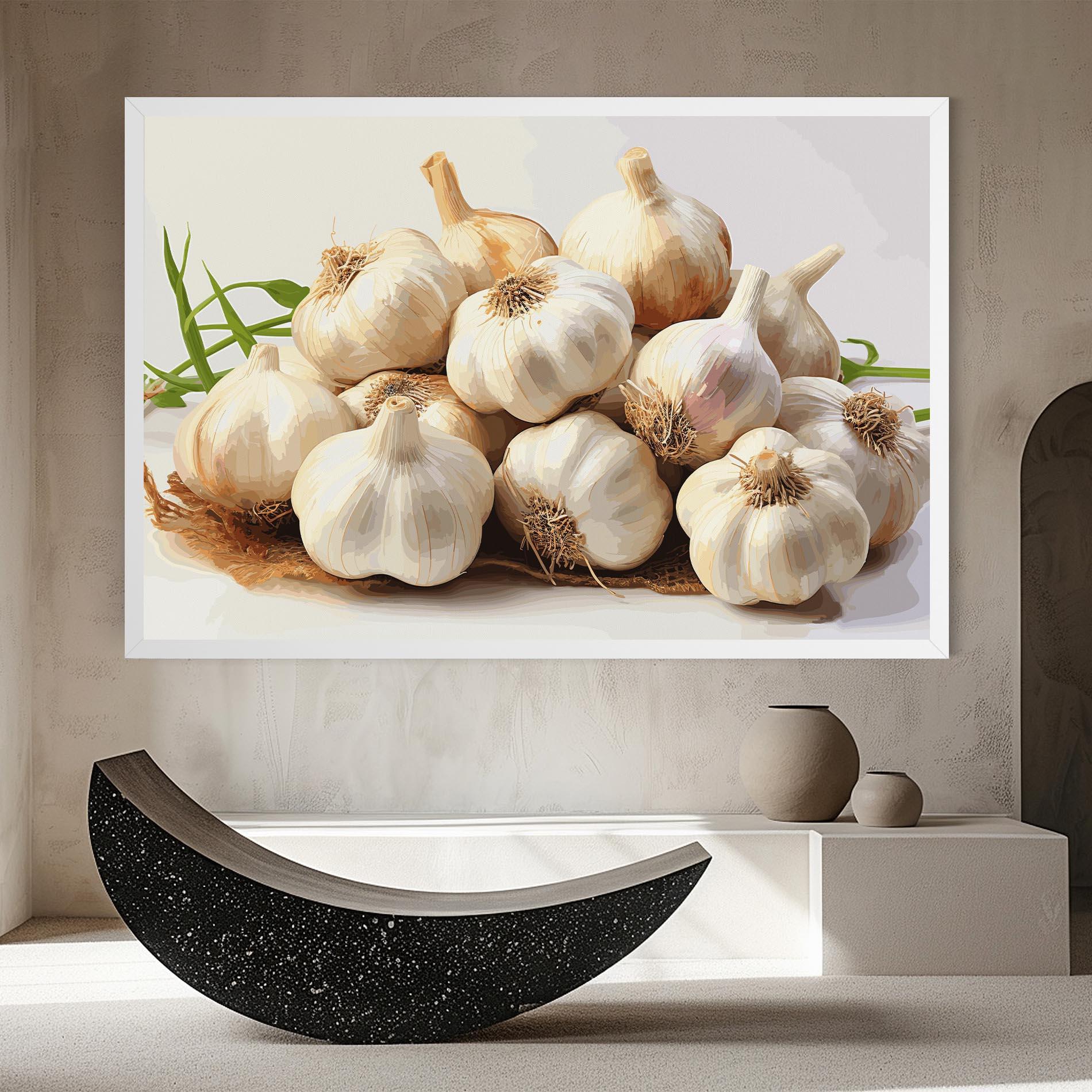 Leinwandbild Garlic Art mockup 8