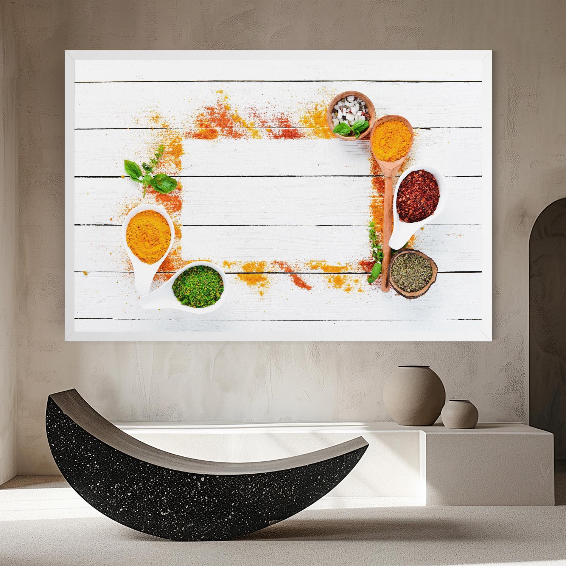 Leinwandbild Spices Top View mockup 8