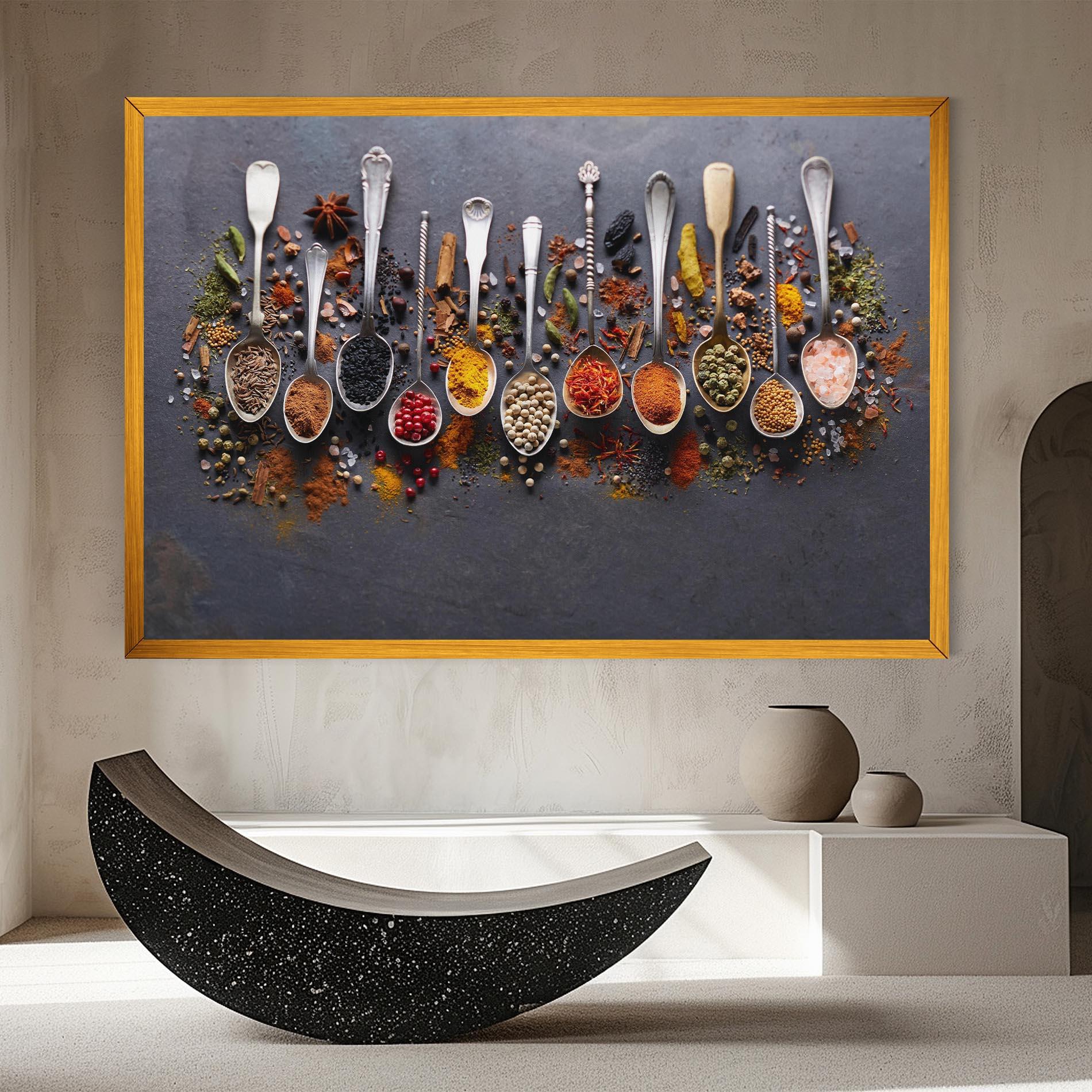 Leinwandbild Spices Black Board mockup 8