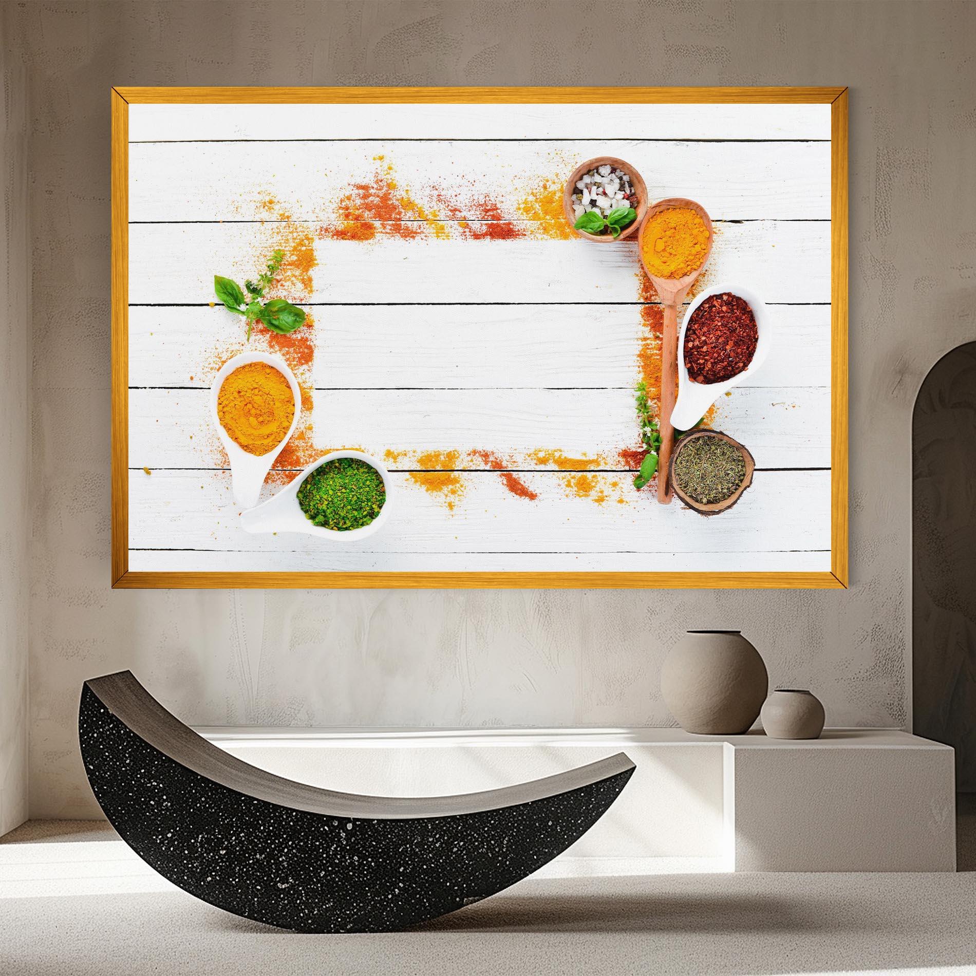 Leinwandbild Spices Top View mockup 8