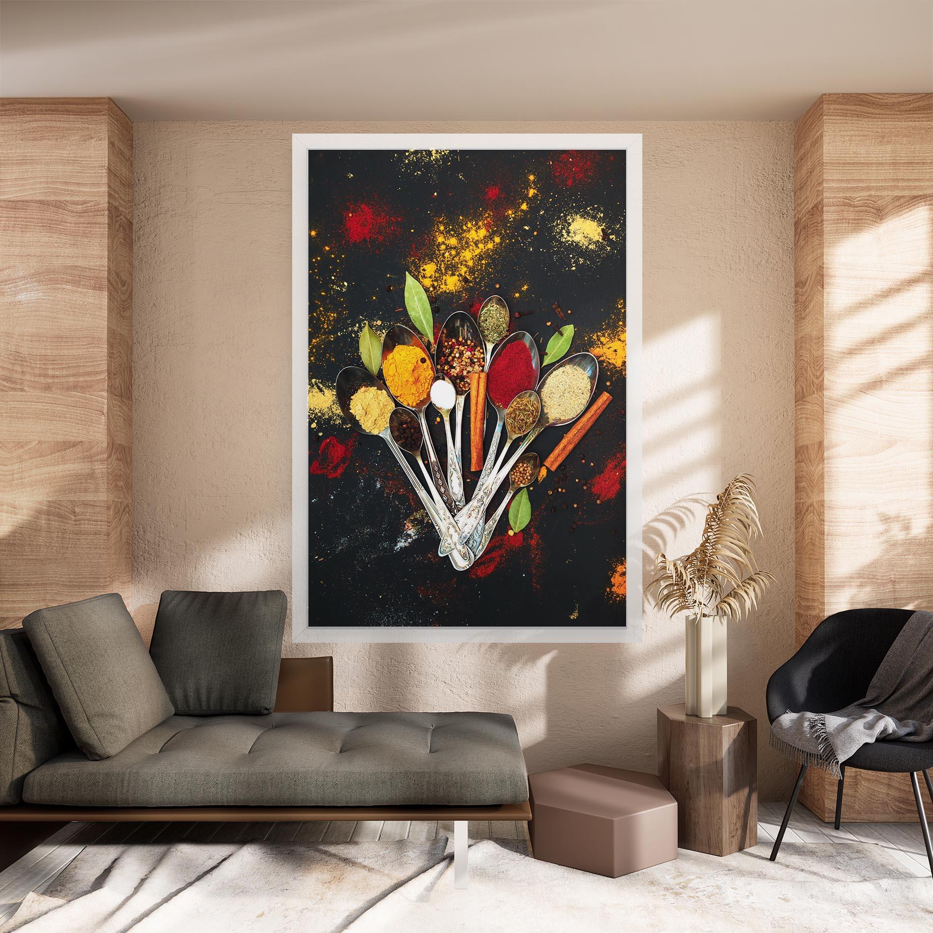 Leinwandbild Cooking Spices Spoons mockup 8
