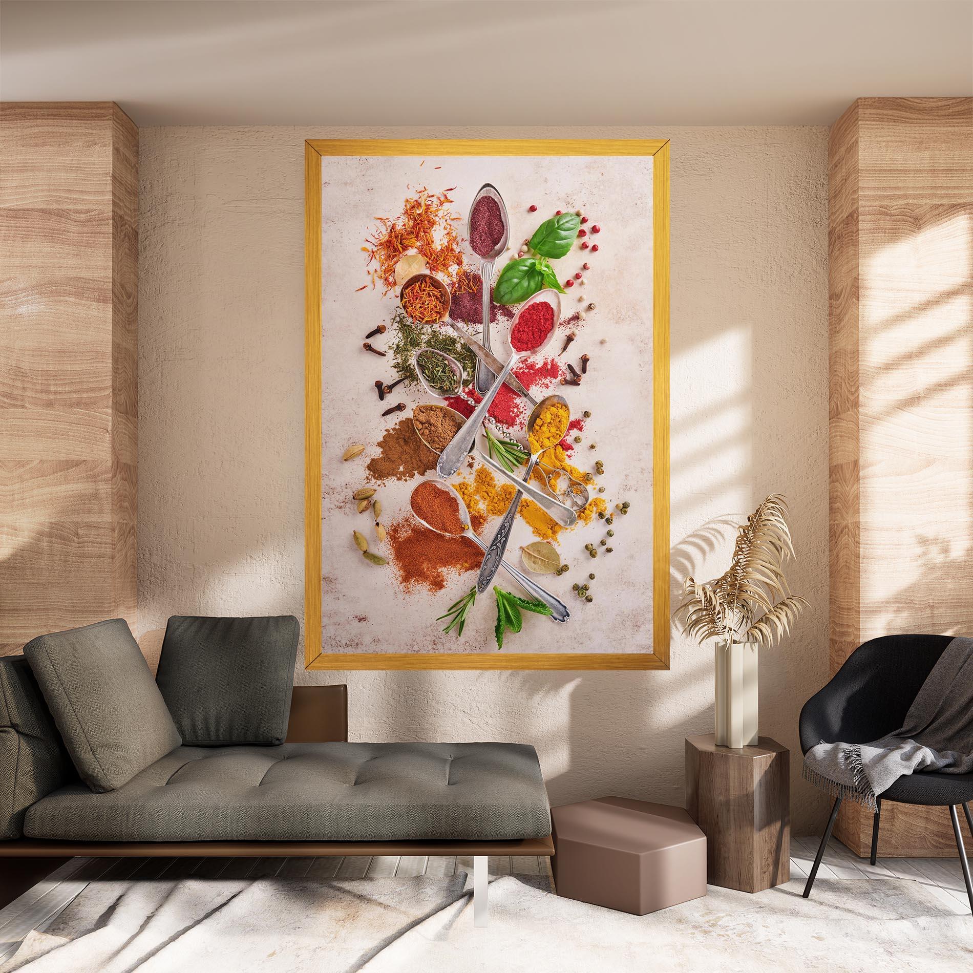 Leinwandbild Colorful Spices Cooking mockup 8