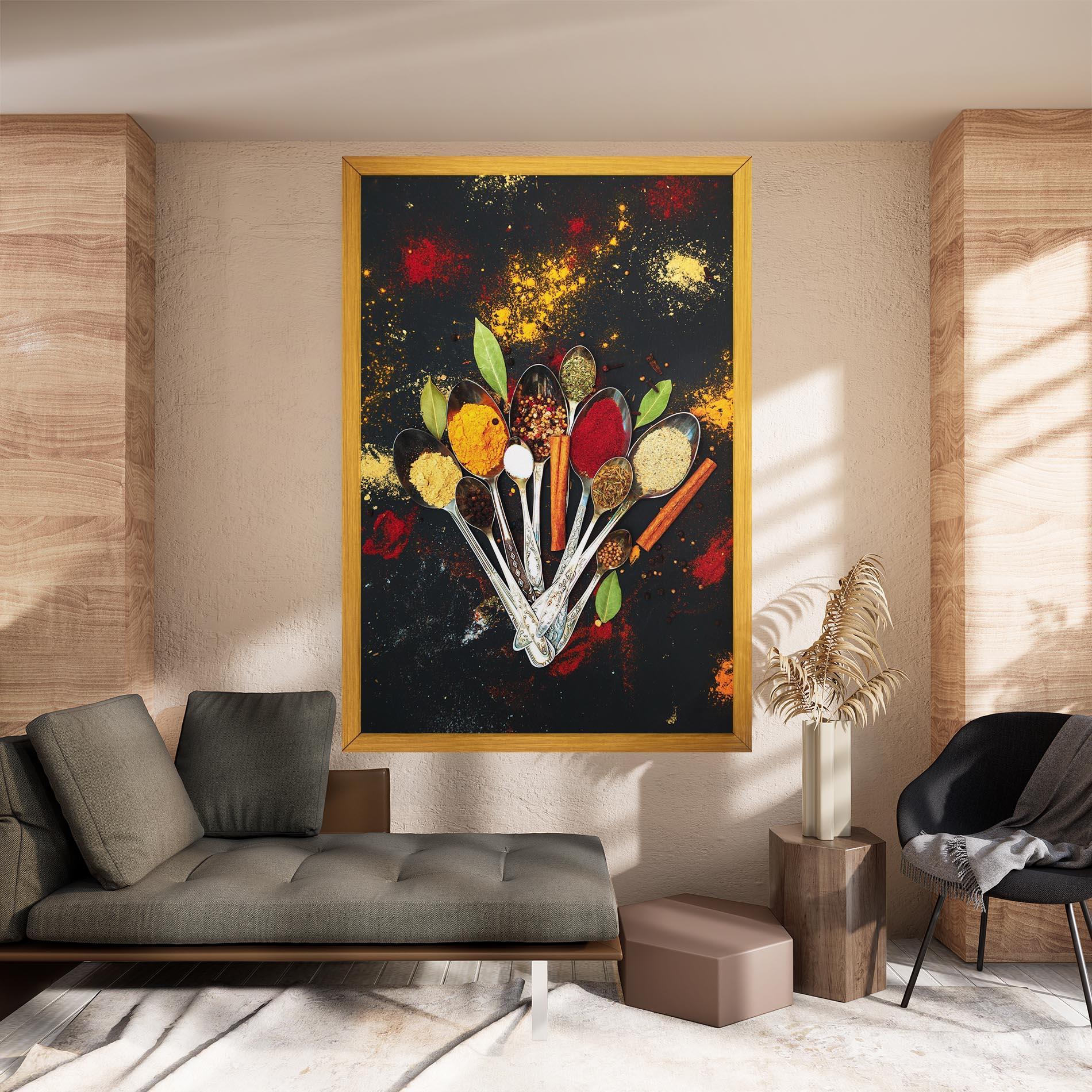 Leinwandbild Cooking Spices Spoons mockup 8