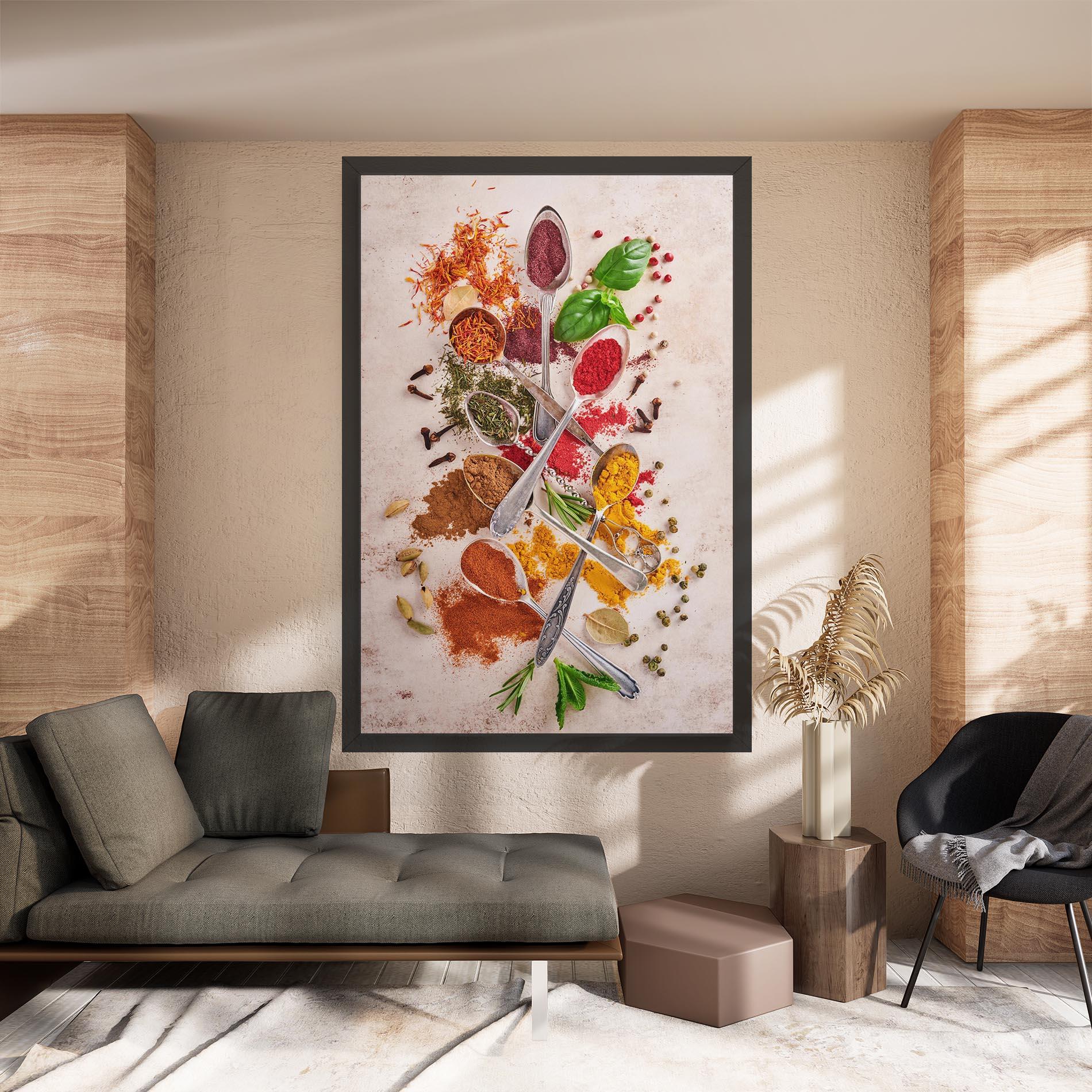 Leinwandbild Colorful Spices Cooking mockup 8