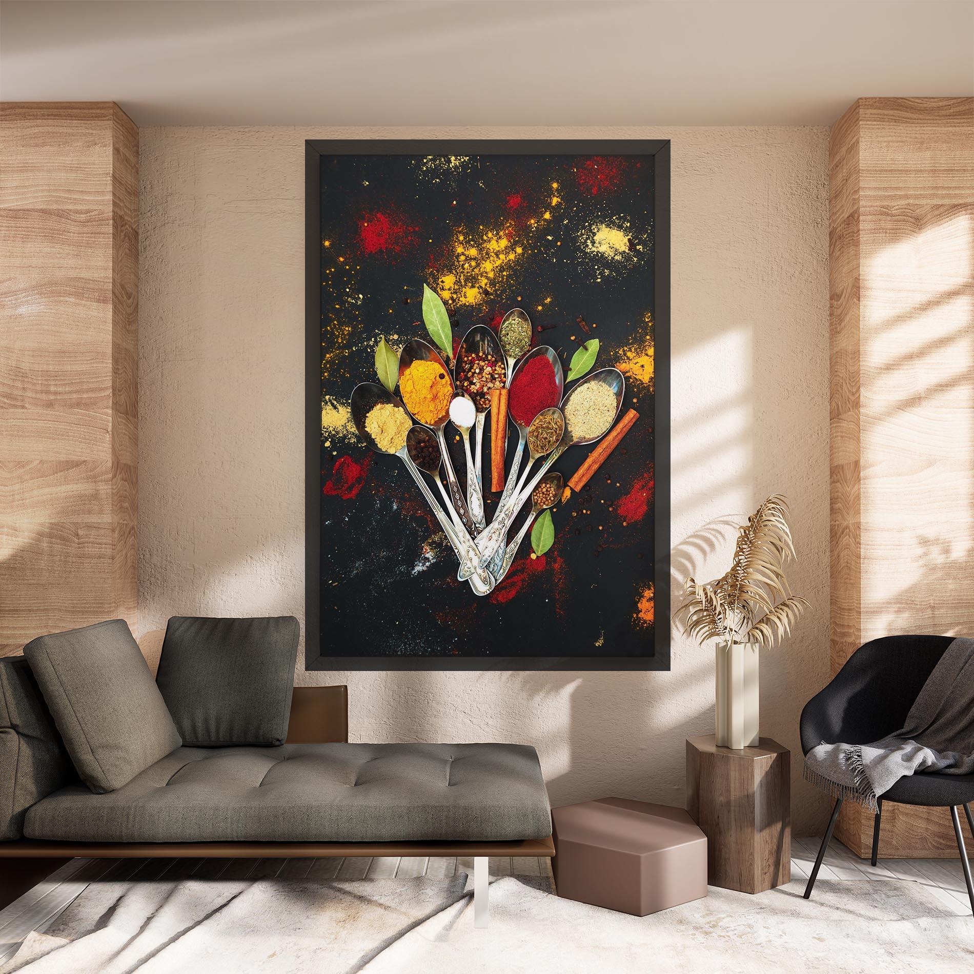 Leinwandbild Cooking Spices Spoons mockup 8