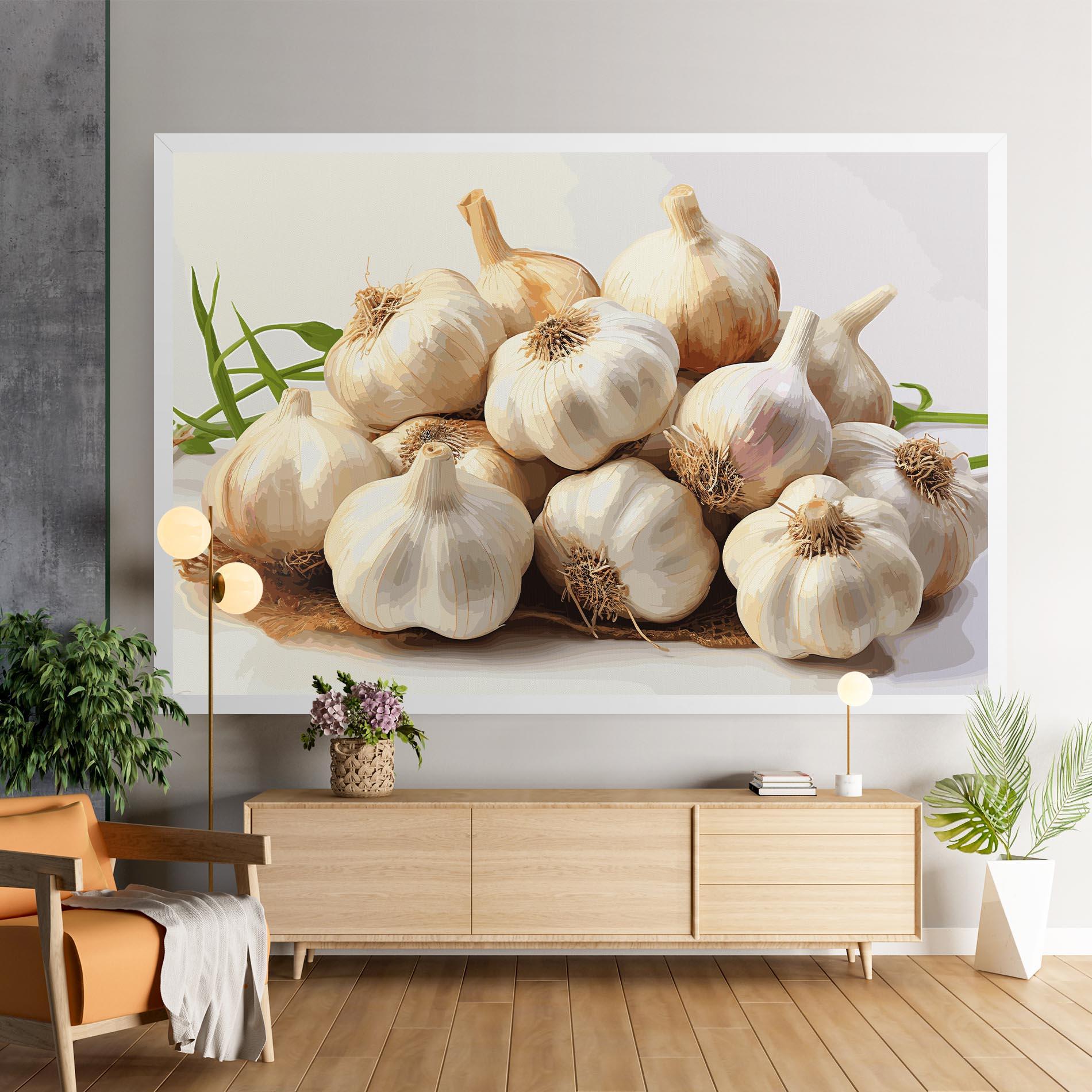 Leinwandbild Garlic Art mockup 9