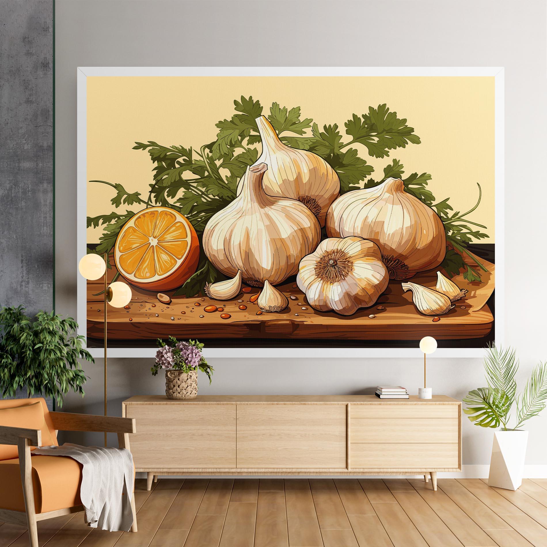 Leinwandbild Garlic Lemon mockup 9