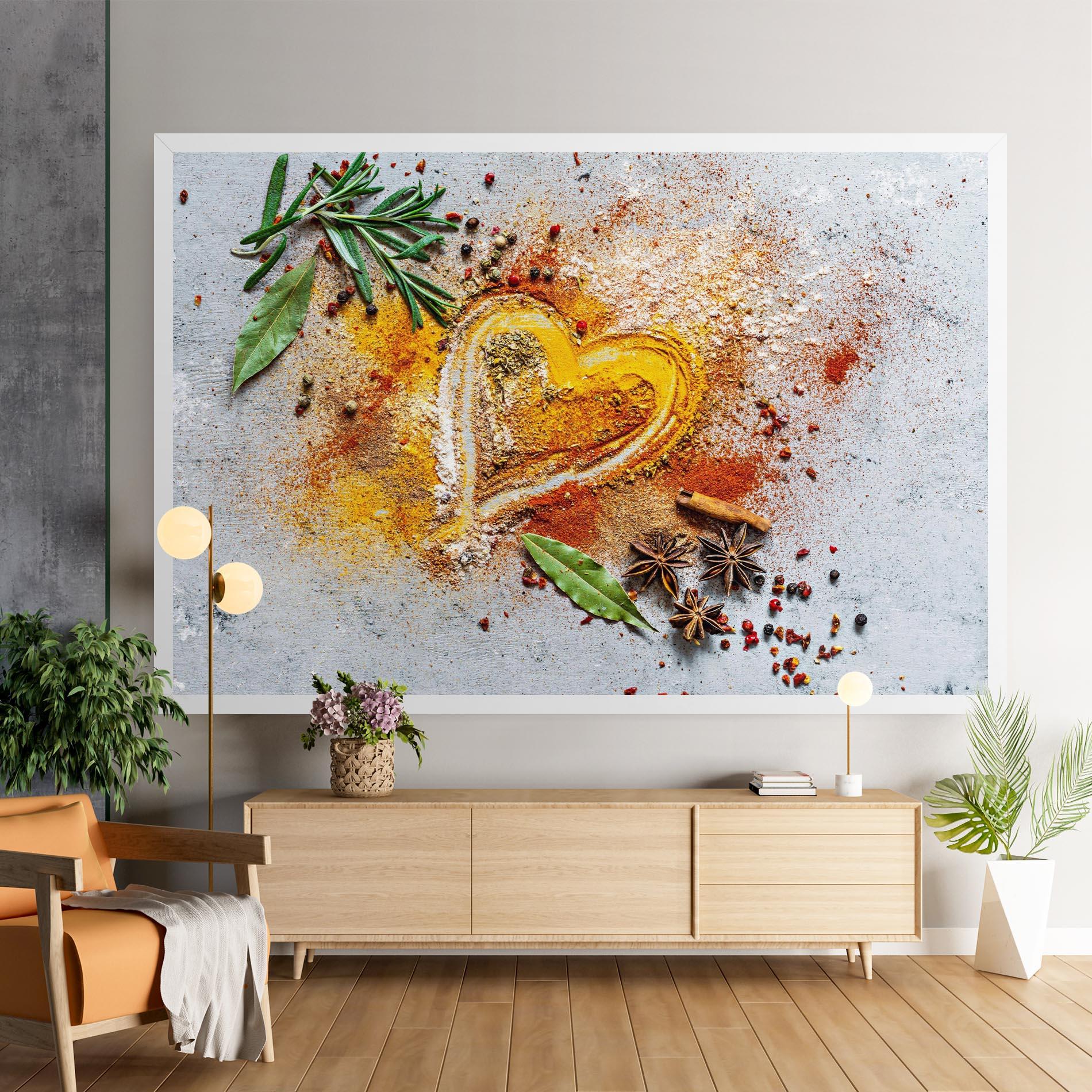 Leinwandbild Heart Spice Powders mockup 9