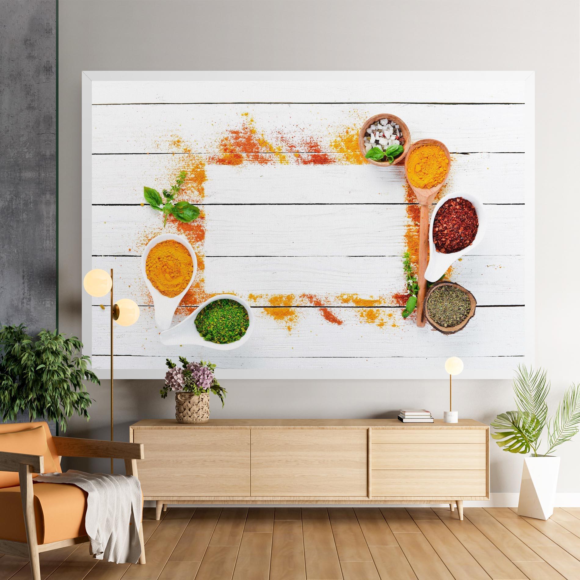 Leinwandbild Spices Top View mockup 9