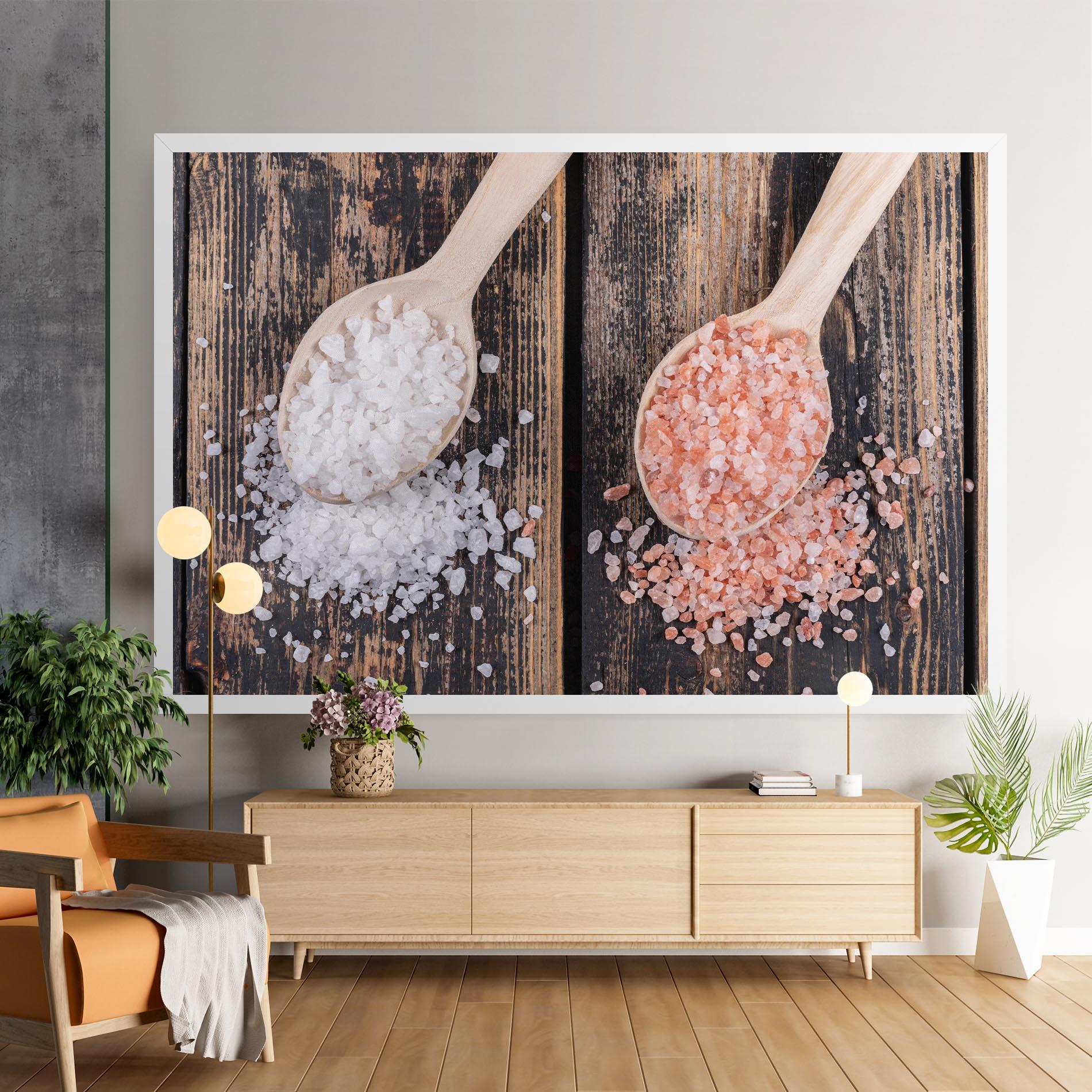 Leinwandbild Wooden Spoons Sea Salt mockup 9