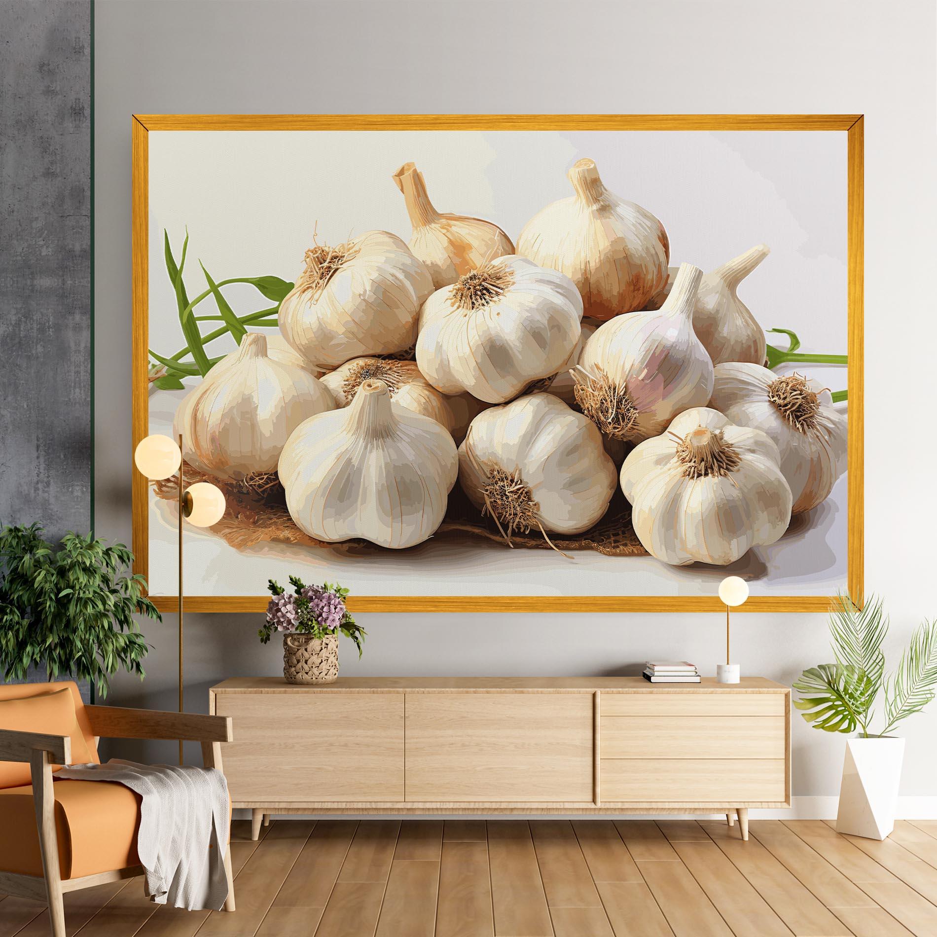Leinwandbild Garlic Art mockup 9