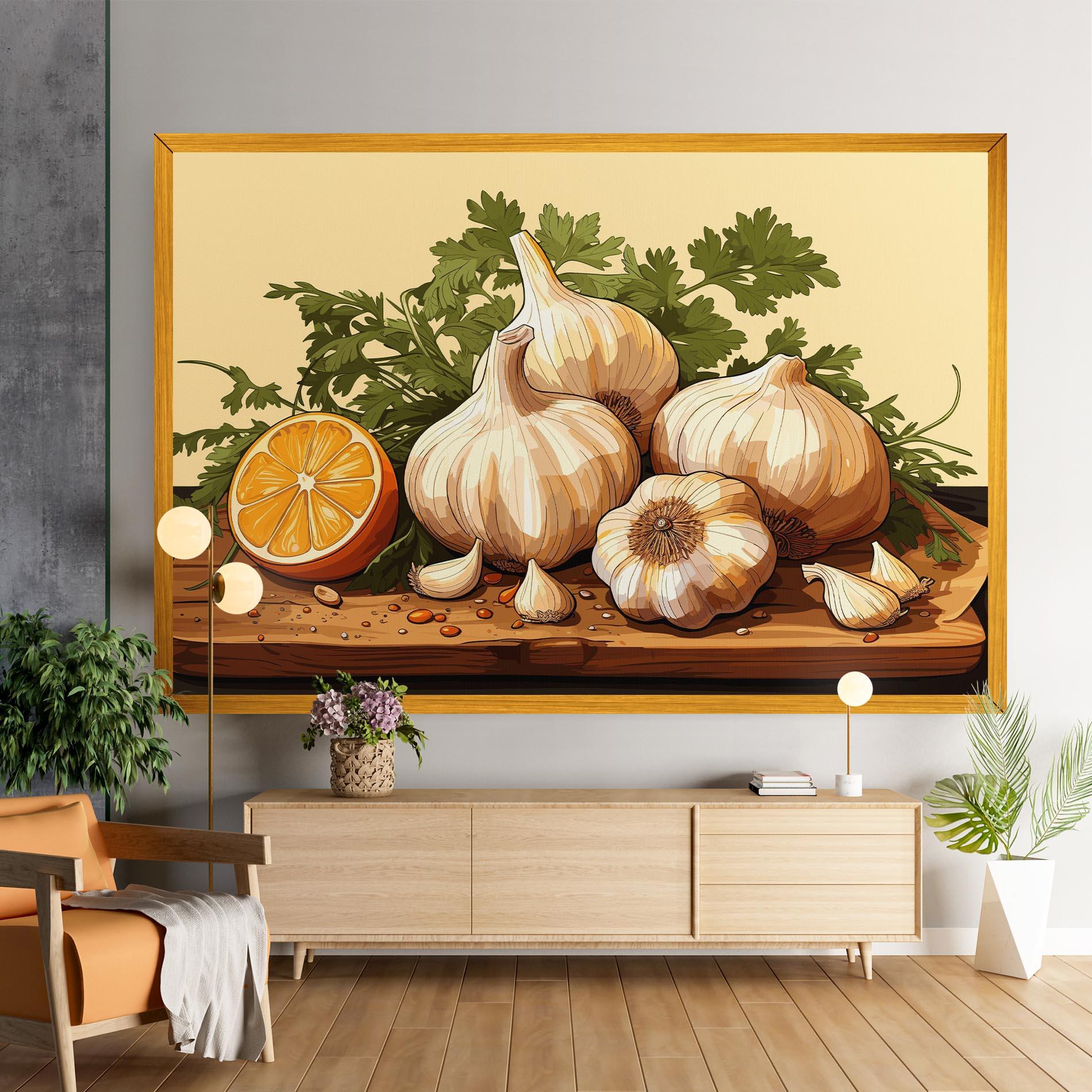 Leinwandbild Garlic Lemon mockup 9