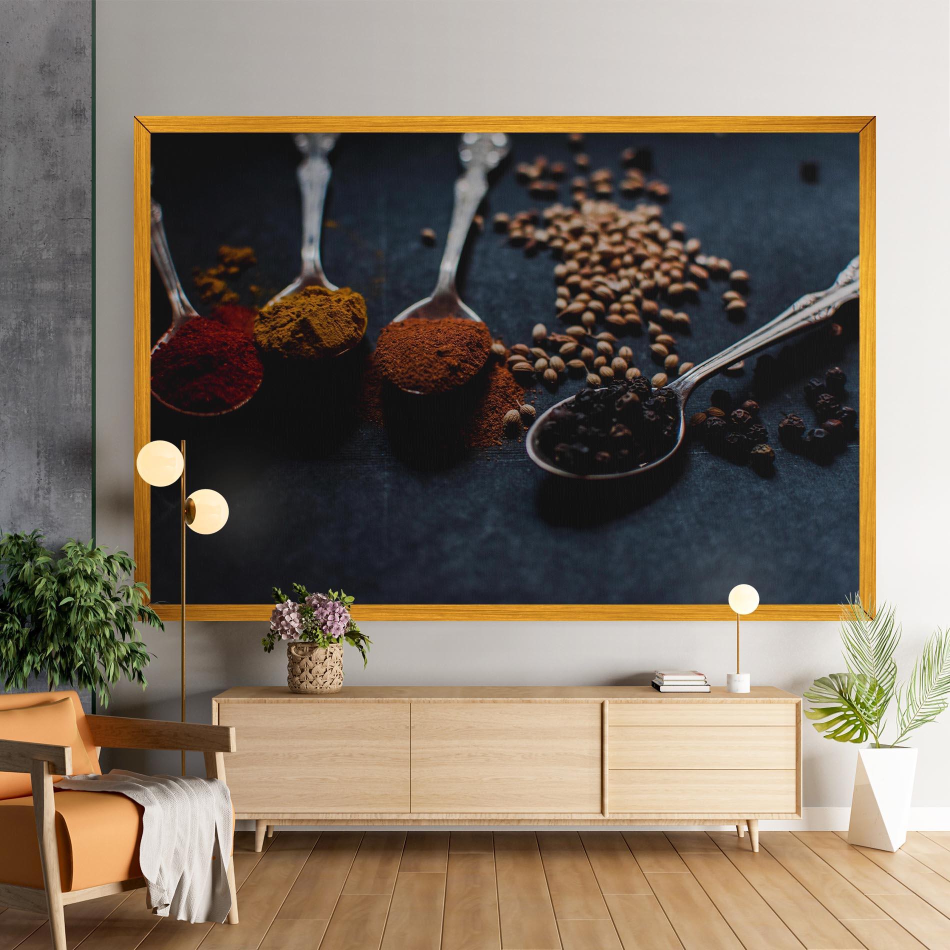 Leinwandbild Spices Spoon mockup 9