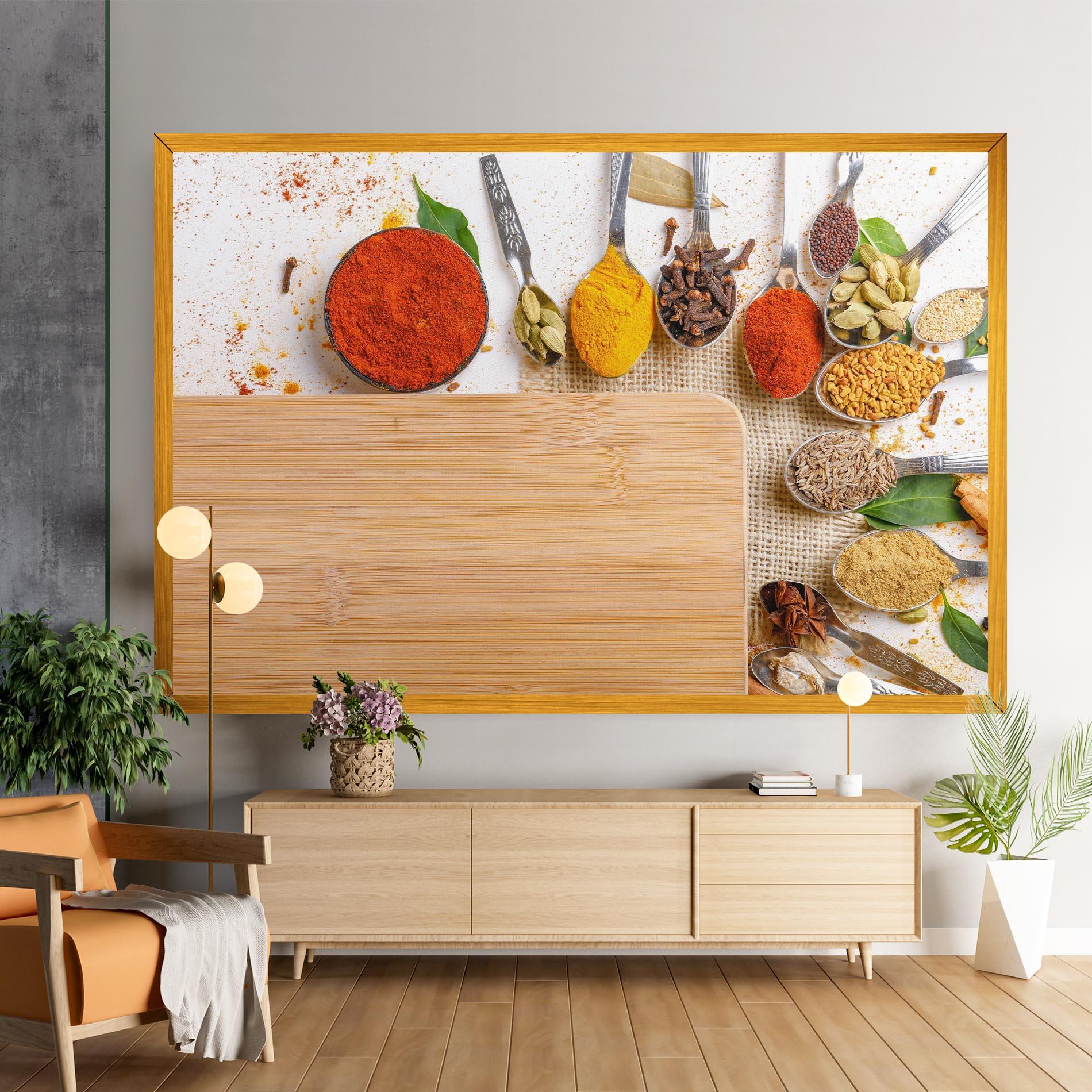 Leinwandbild Spices Spoons mockup 9